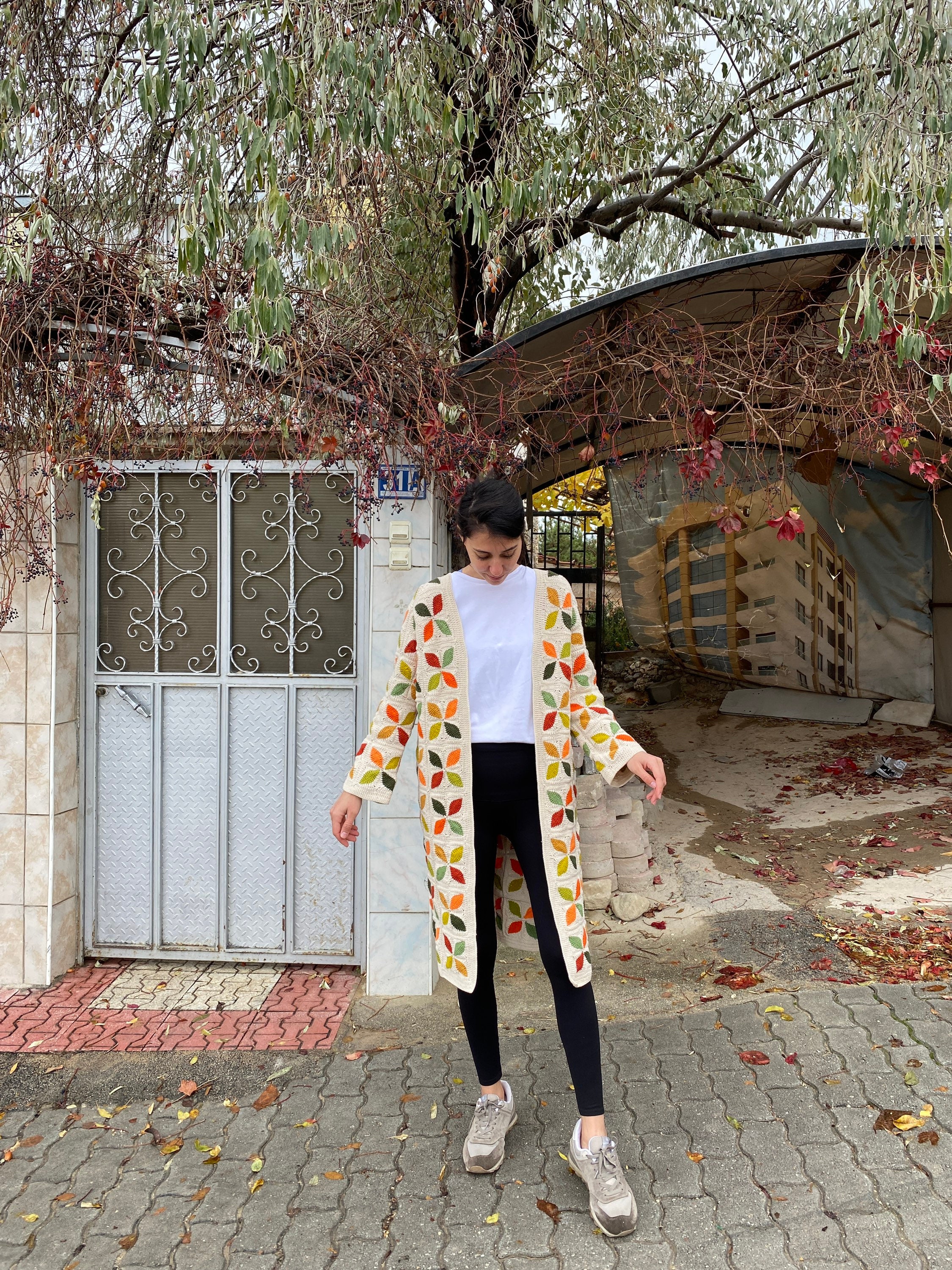 Afghan Crochet Cardigan, Unique Granny Square Coat, Boho Jacket, Granny Square Sweater, Patchwork... — photo 5 of 10