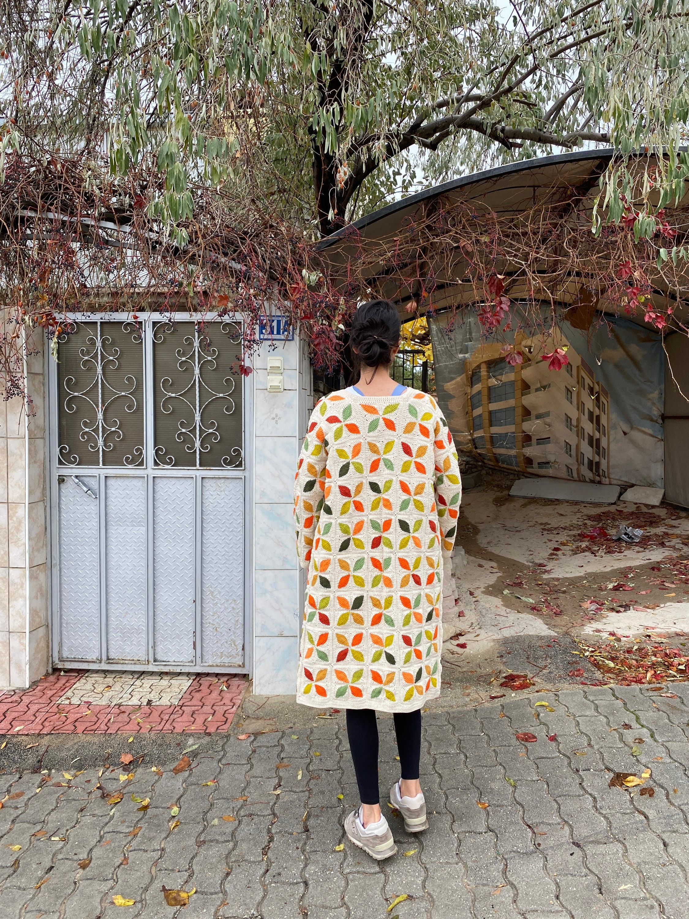Afghan Crochet Cardigan, Unique Granny Square Coat, Boho Jacket, Granny Square Sweater, Patchwork... — photo 3 of 10