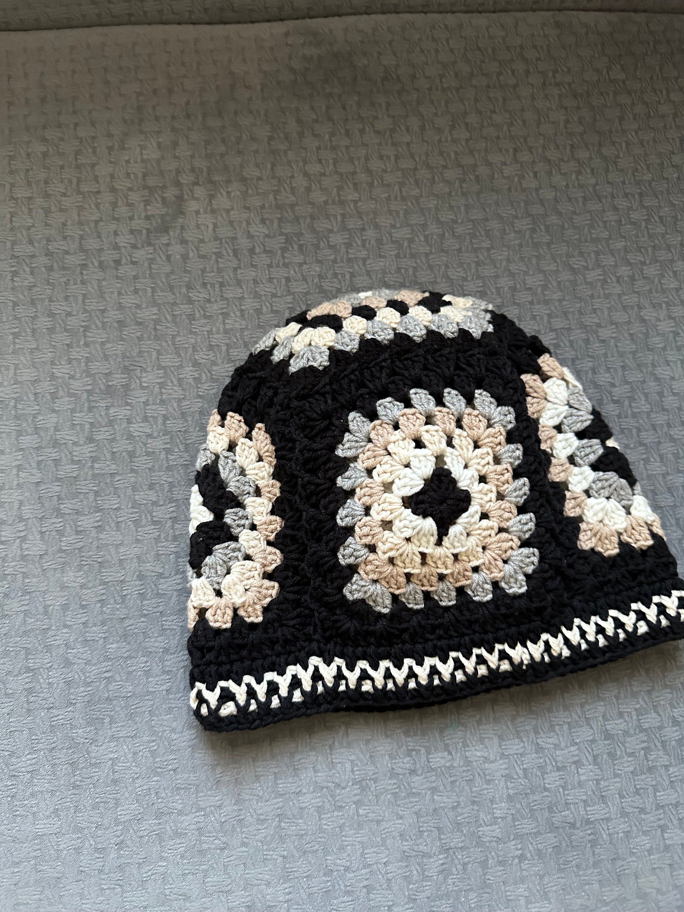 Black and White Hat, Granny Square Hat, Crochet Beanie, Handmade Stylish Hat, Unique 4 Season Hat... — photo 2 of 10