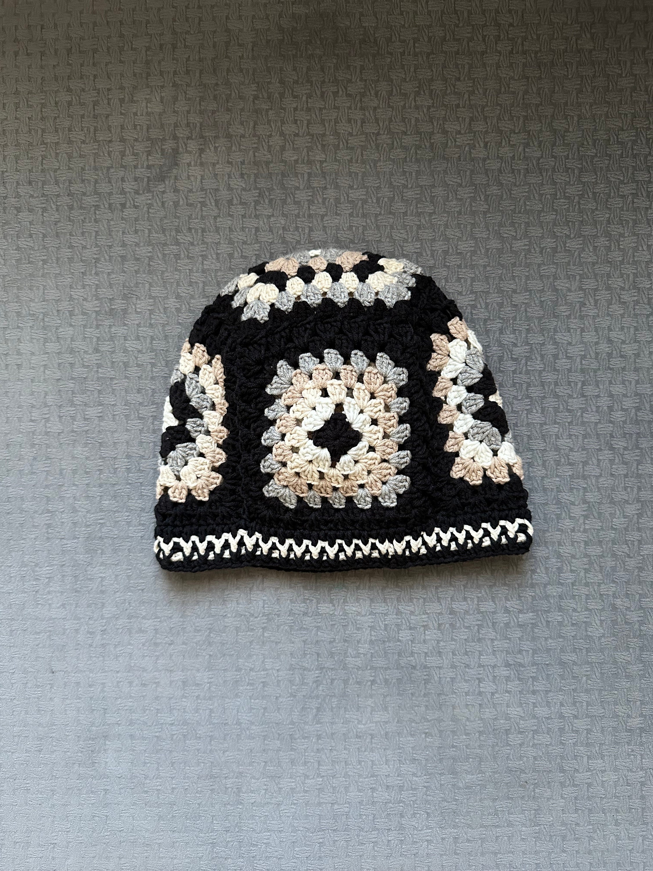 Black and White Hat, Granny Square Hat, Crochet Beanie, Handmade Stylish Hat, Unique 4 Season Hat... — photo 7 of 10