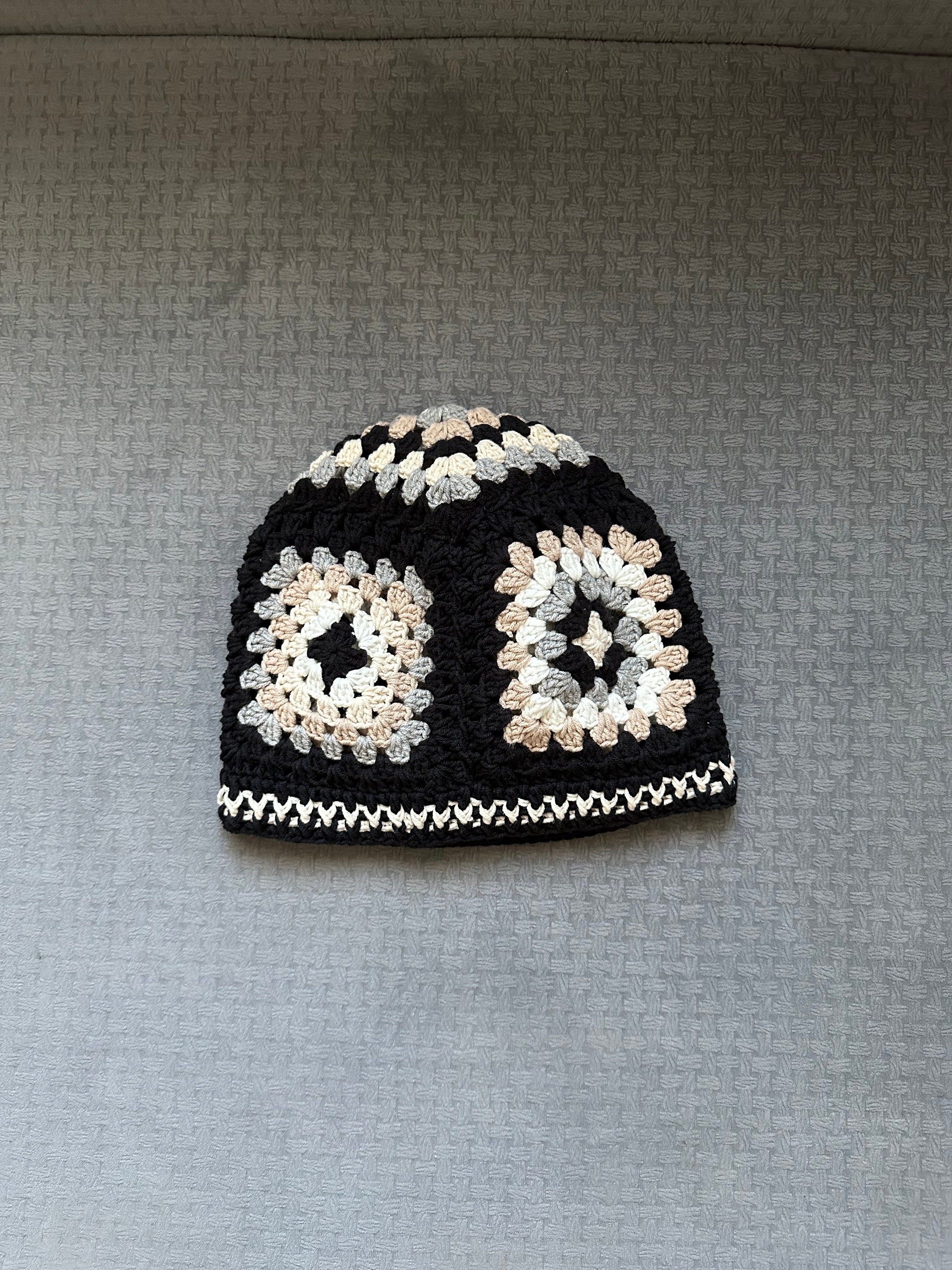 Black and White Hat, Granny Square Hat, Crochet Beanie, Handmade Stylish Hat, Unique 4 Season Hat... — photo 6 of 10