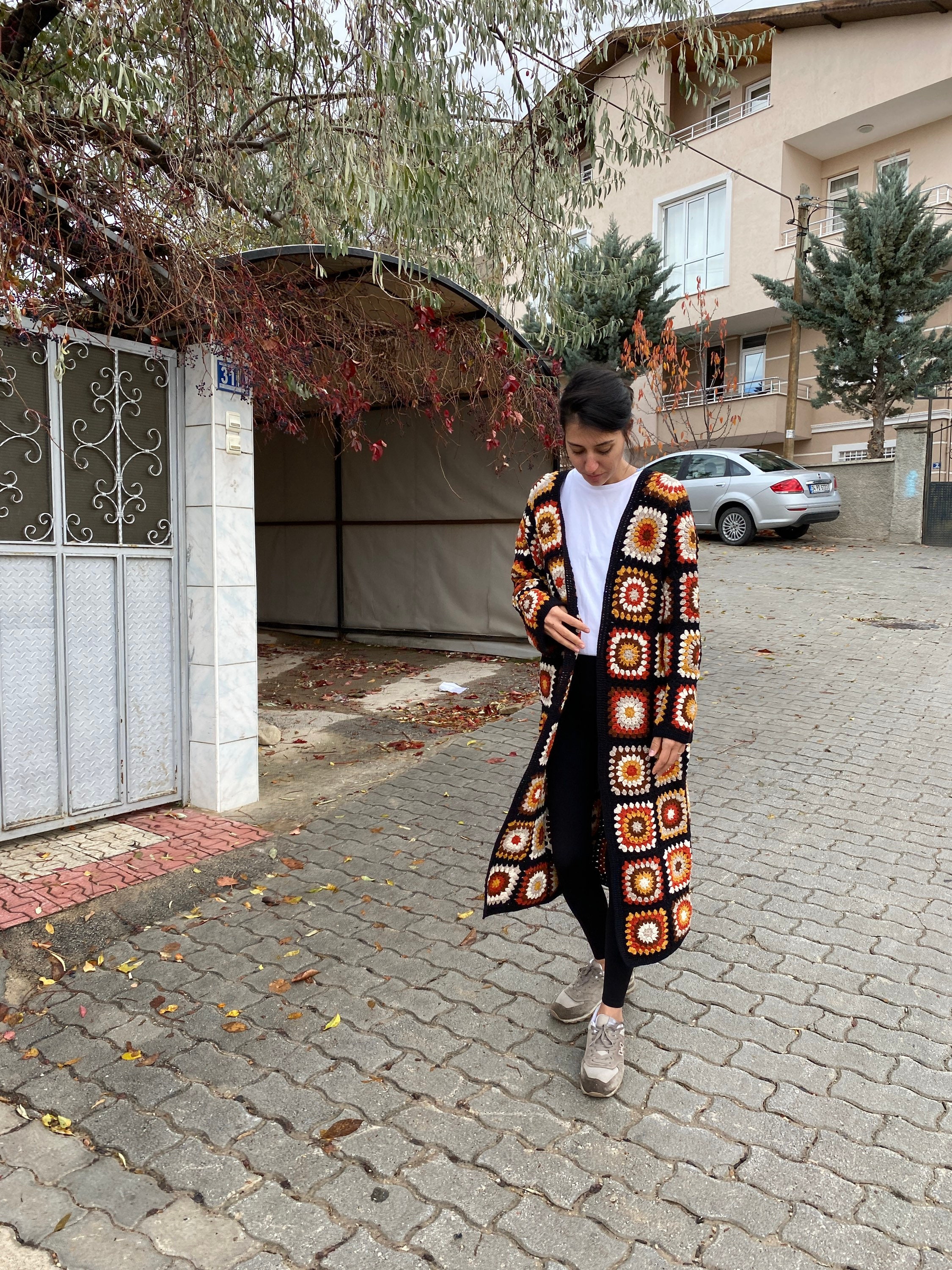 Boho Crochet Cardigan, Granny Square Afghan Coat, Patchwork Jacket, Long Cardigan, Crochet Sweate... — photo 6 of 10