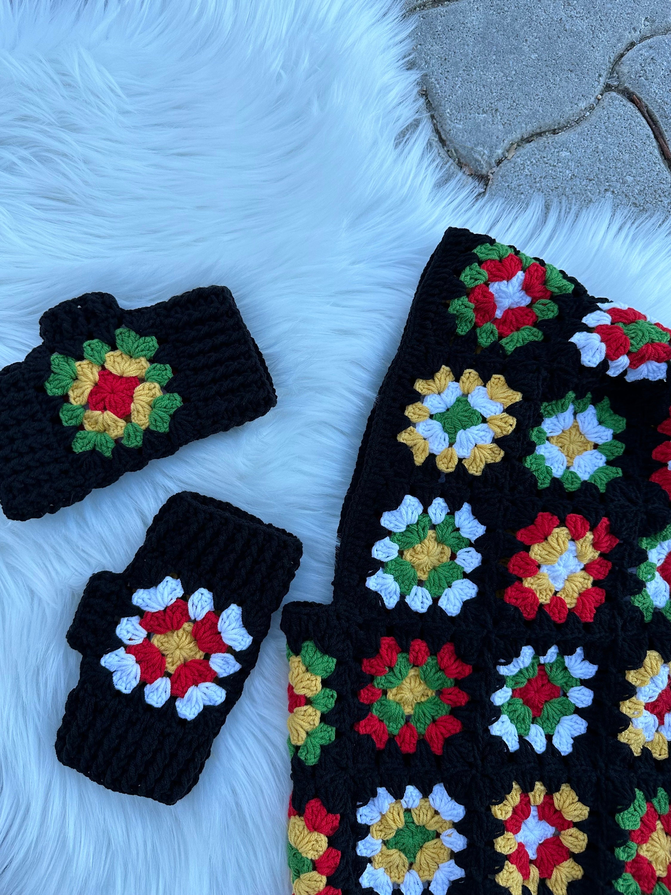 Christmas Balaclava Glove Set, Christmas Gift Unique Gift, Granny Square Balaclava, Crochet Balac... — photo 3 of 10