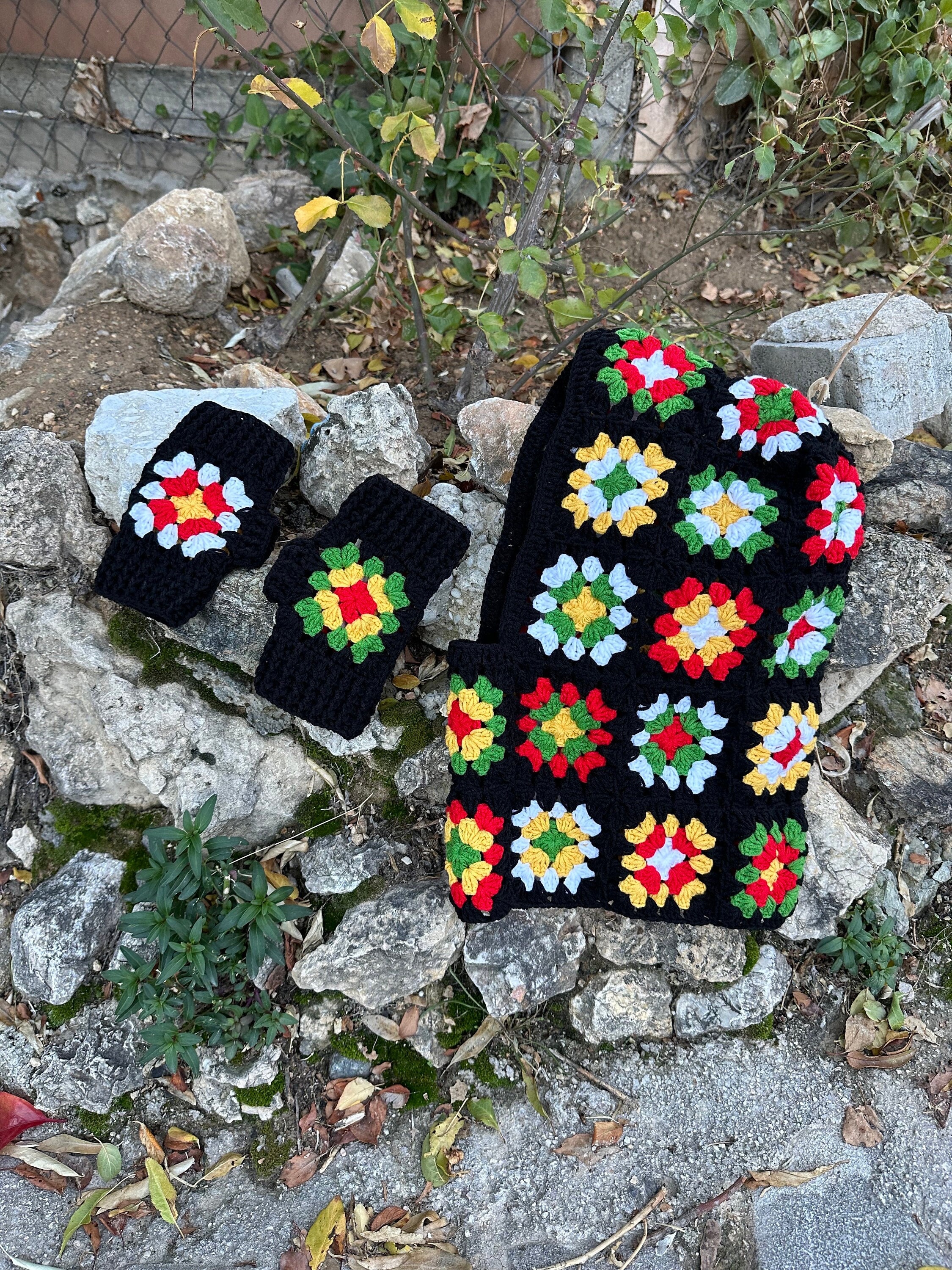 Christmas Balaclava Glove Set, Christmas Gift Unique Gift, Granny Square Balaclava, Crochet Balac... — photo 6 of 10