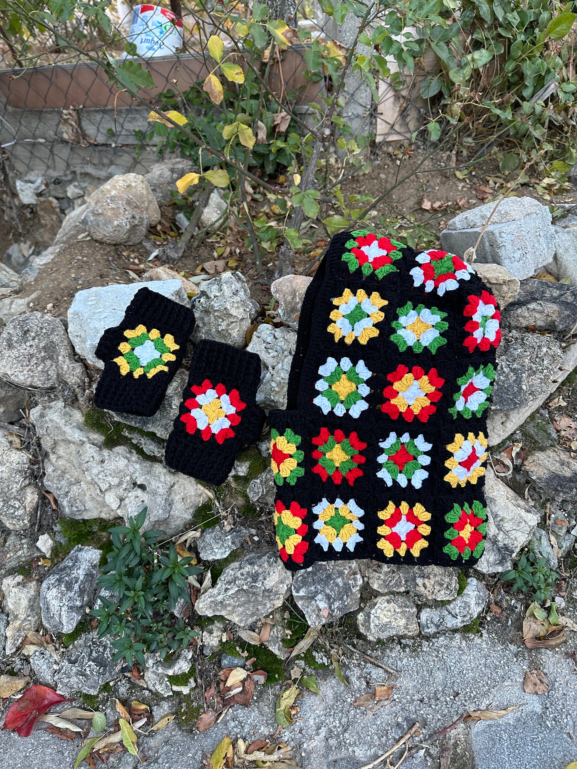 Christmas Balaclava Glove Set, Christmas Gift Unique Gift, Granny Square Balaclava, Crochet Balac... — photo 7 of 10