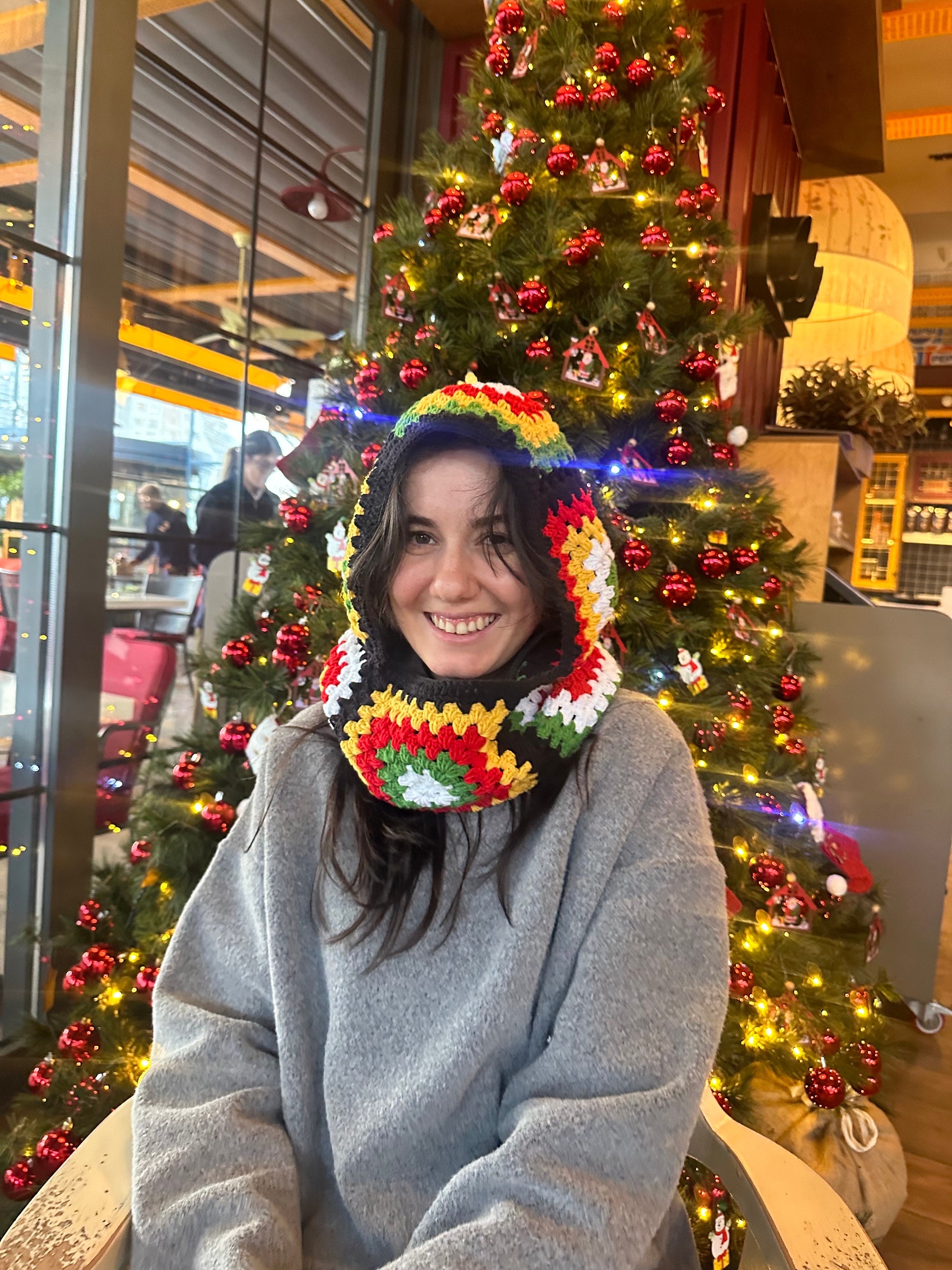 Christmas Balaclava, Granny Square Balaclava, Crochet Hoodie, Unisex Balaclava, Men's Christmas B... — photo 4 of 10