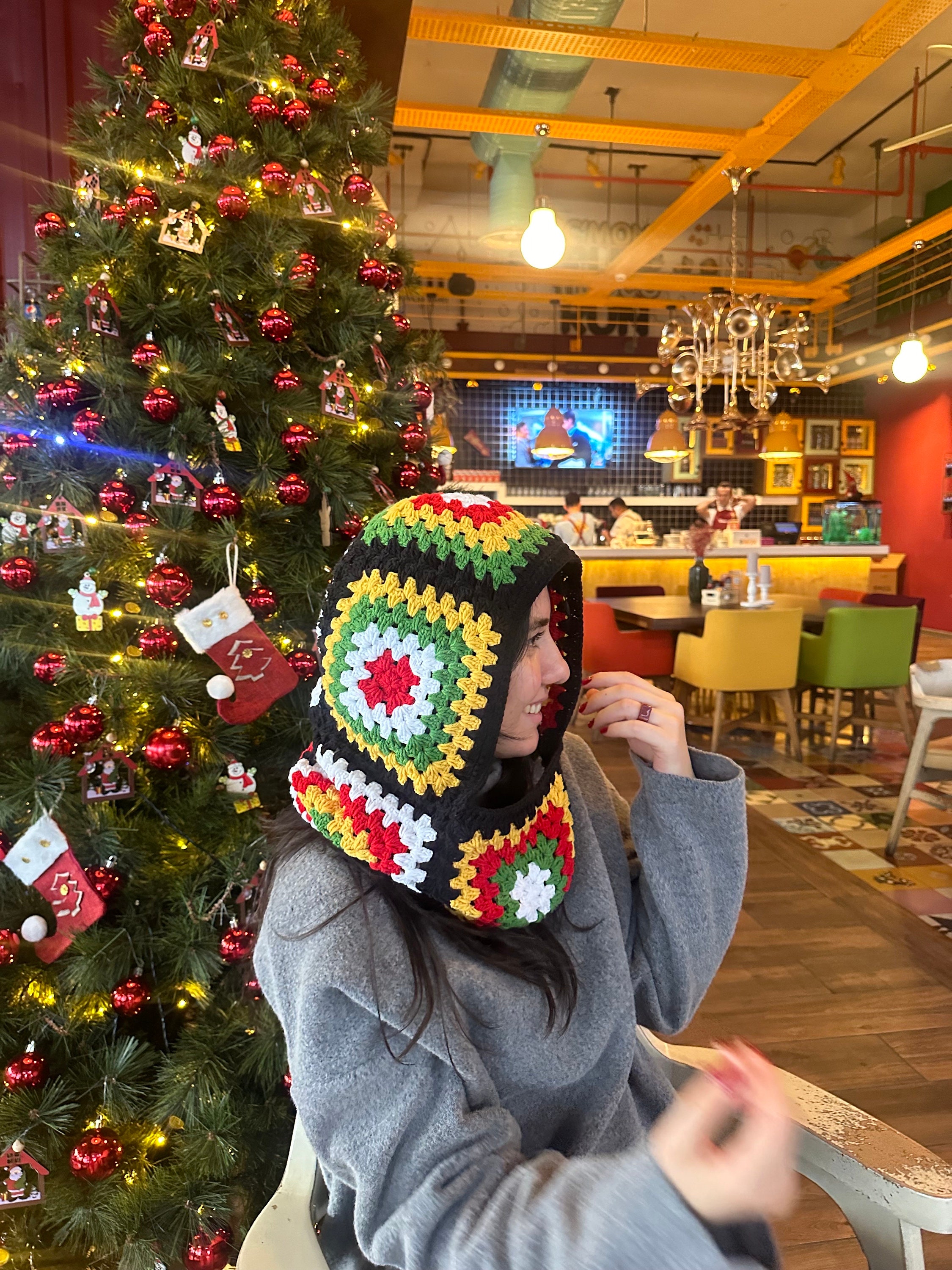 Christmas Balaclava, Granny Square Balaclava, Crochet Hoodie, Unisex Balaclava, Men's Christmas B... — photo 2 of 10