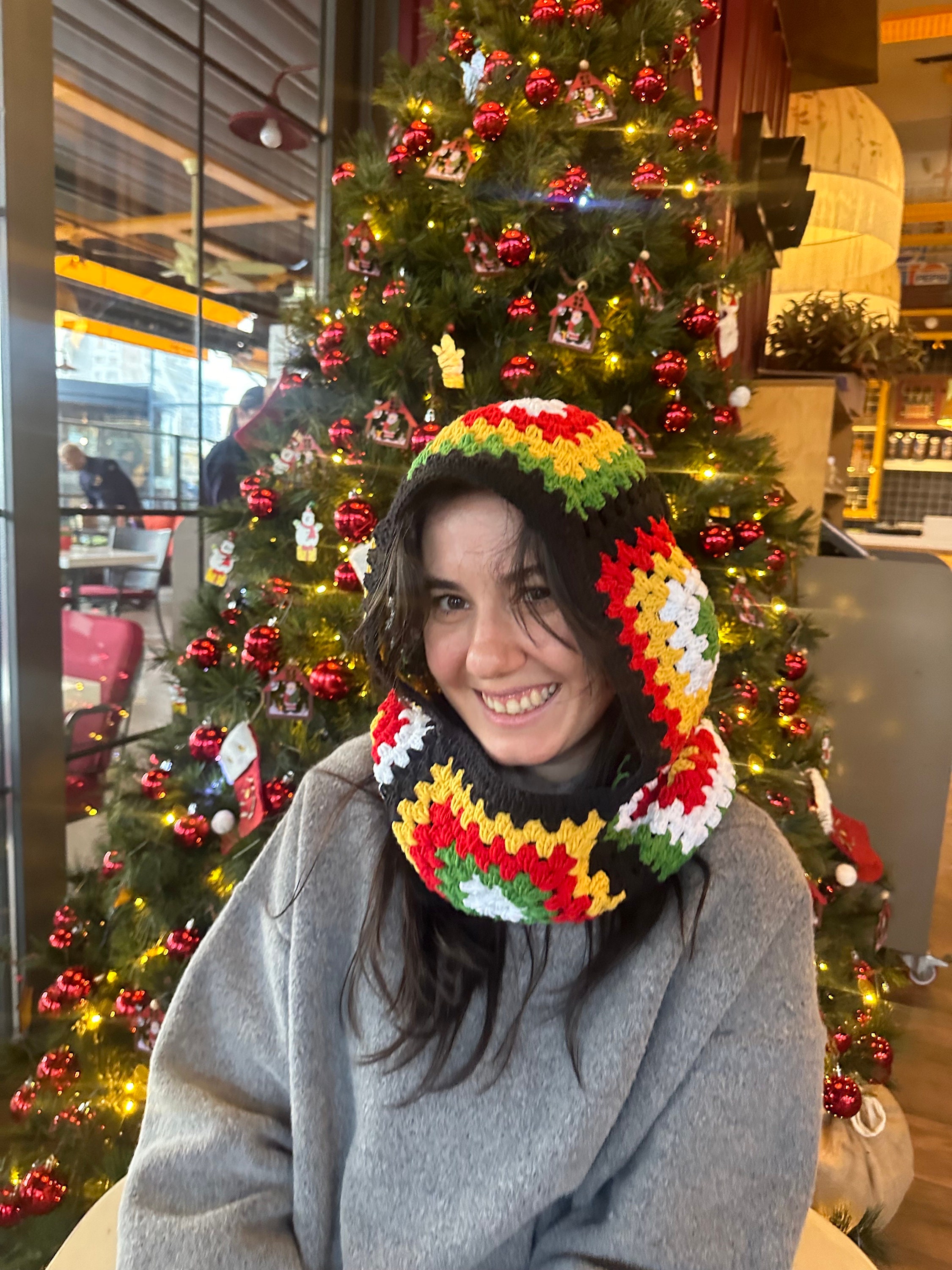 Christmas Balaclava, Granny Square Balaclava, Crochet Hoodie, Unisex Balaclava, Men's Christmas B... — photo 5 of 10