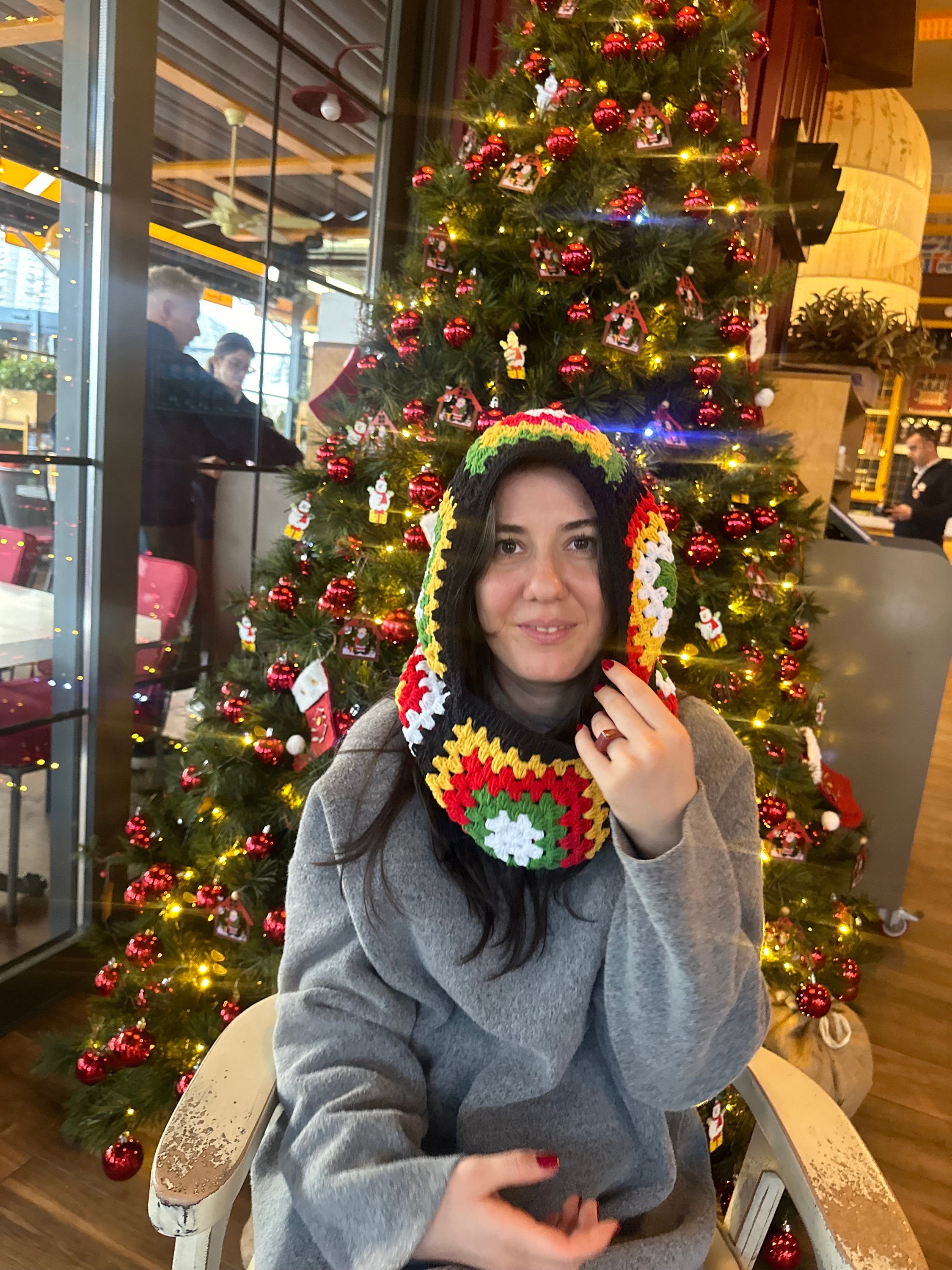 Christmas Balaclava, Granny Square Balaclava, Crochet Hoodie, Unisex Balaclava, Men's Christmas B... — photo 6 of 10