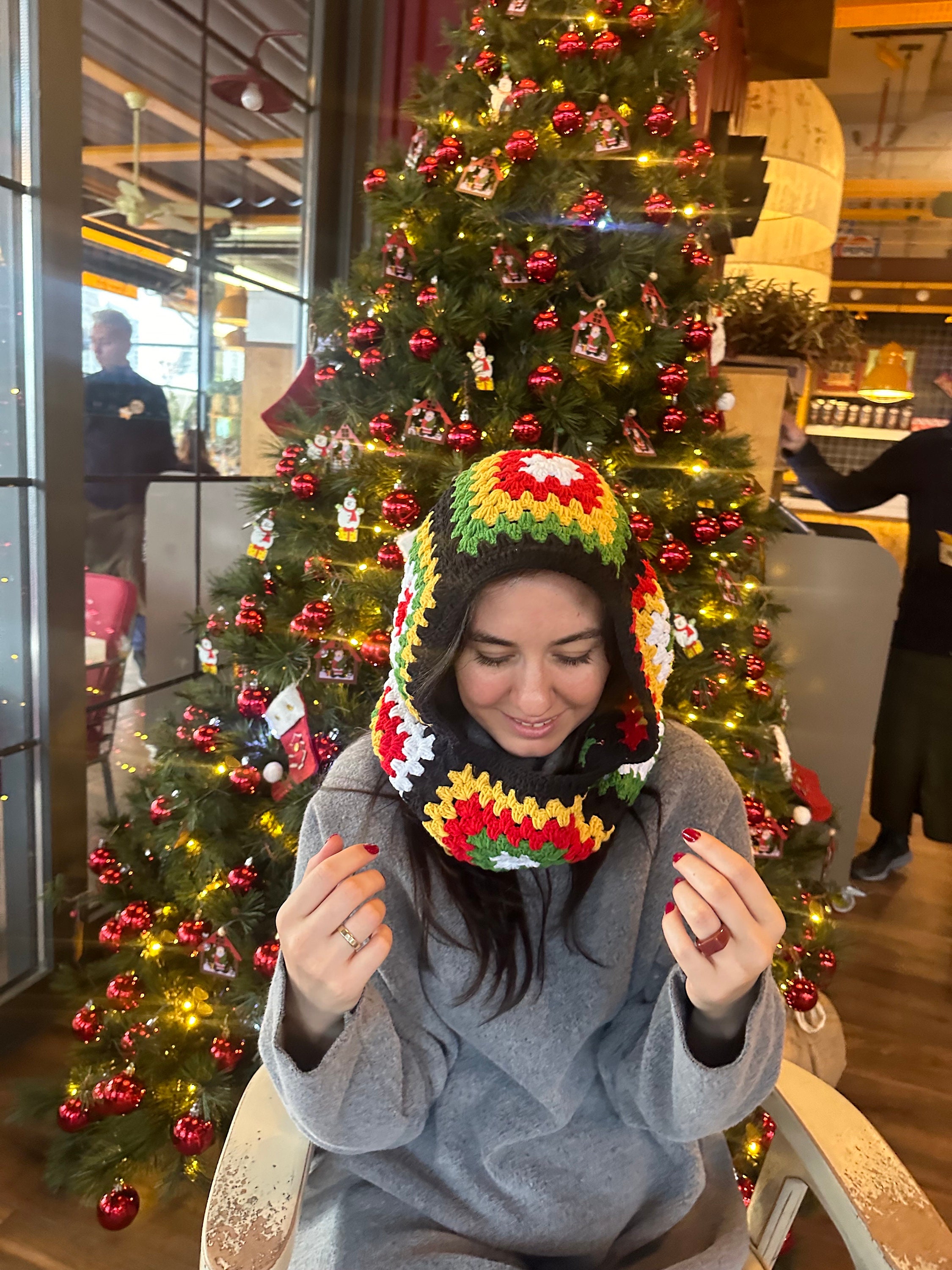 Christmas Balaclava, Granny Square Balaclava, Crochet Hoodie, Unisex Balaclava, Men's Christmas B... — photo 7 of 10