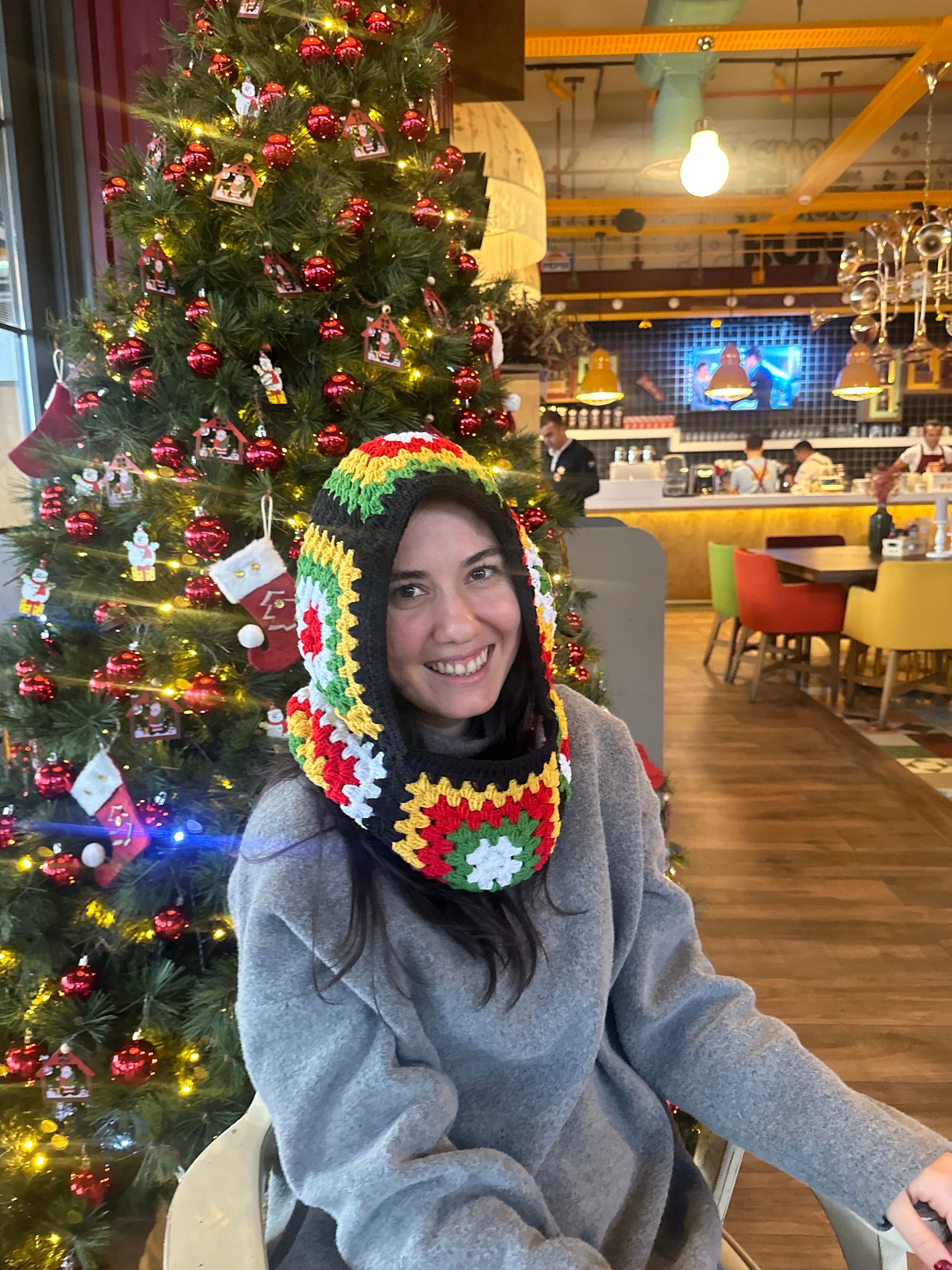 Christmas Balaclava, Granny Square Balaclava, Crochet Hoodie, Unisex Balaclava, Men's Christmas B... — photo 3 of 10