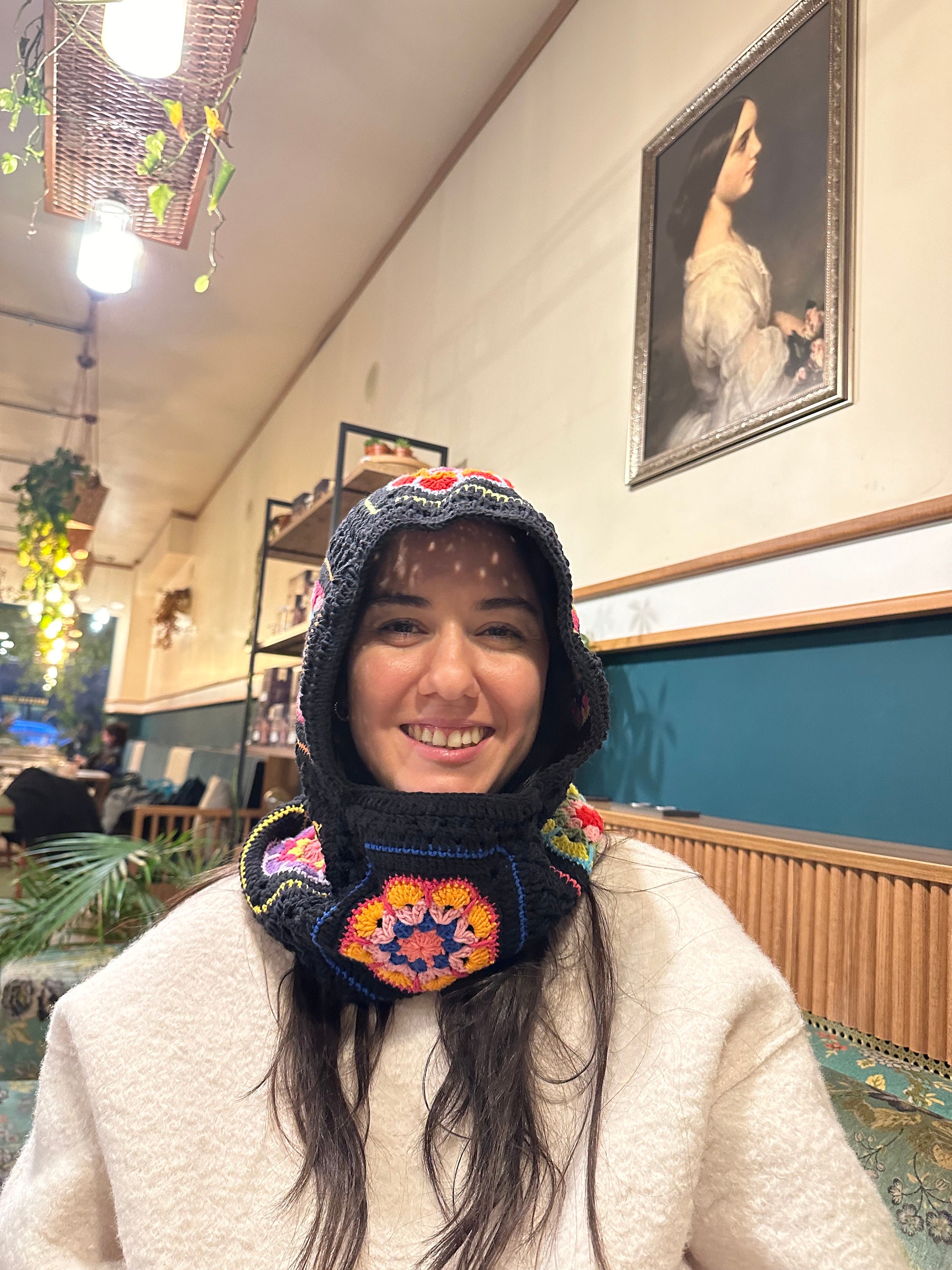 Colorful Knitted Balaclava, Granny Square Balaclava, Oversize Balaclava, Unisex Balaclava, Croche... — photo 6 of 10