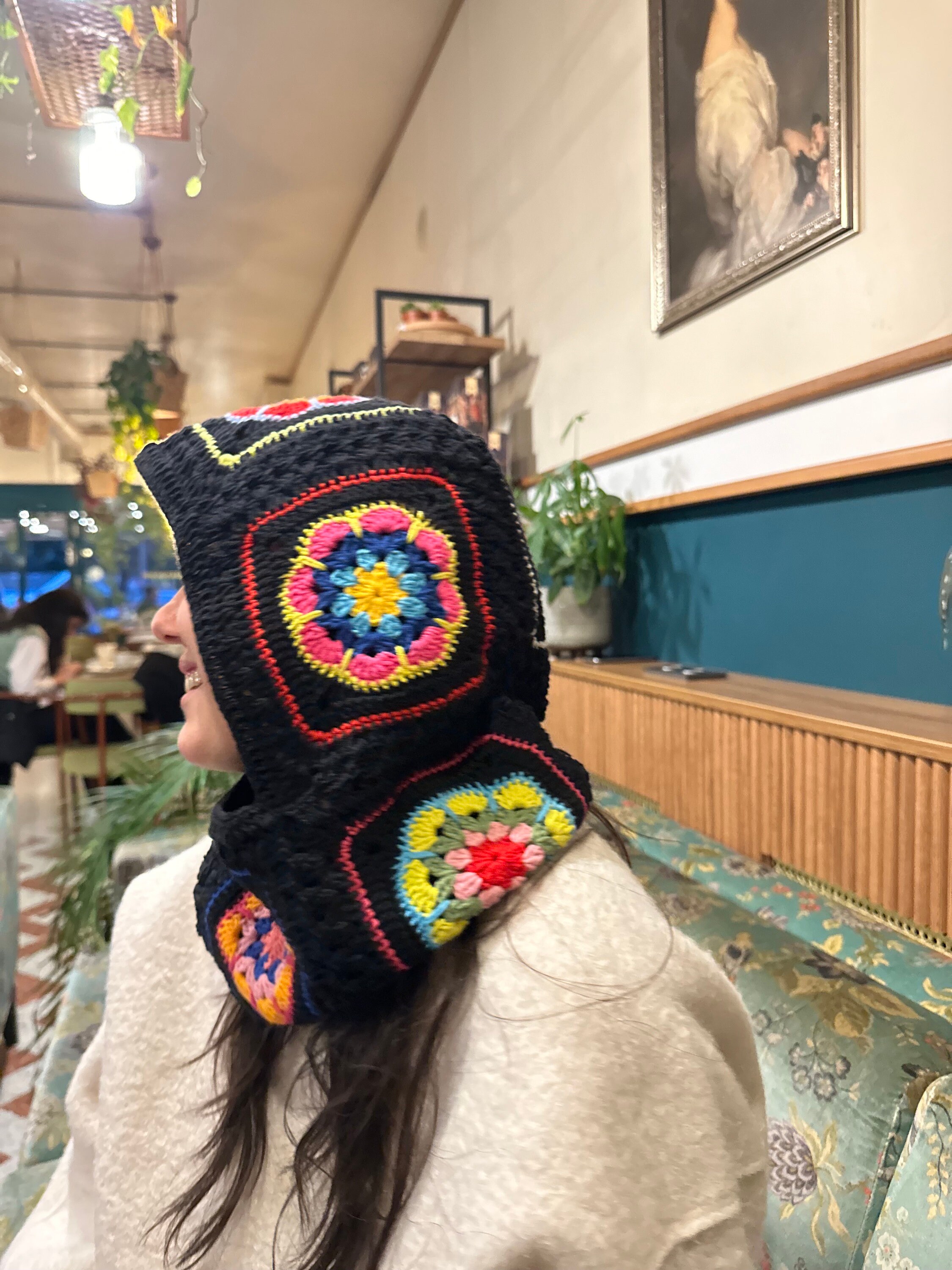 Colorful Knitted Balaclava, Granny Square Balaclava, Oversize Balaclava, Unisex Balaclava, Croche... — photo 2 of 10