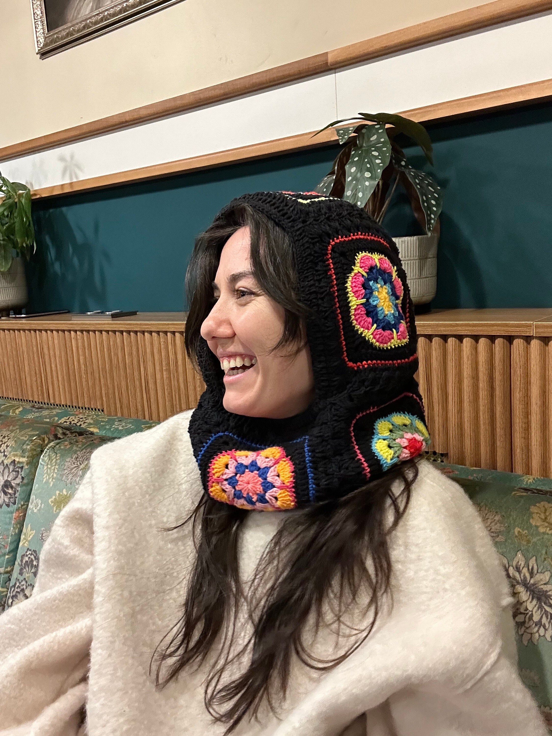 Colorful Knitted Balaclava, Granny Square Balaclava, Oversize Balaclava, Unisex Balaclava, Croche... — photo 7 of 10