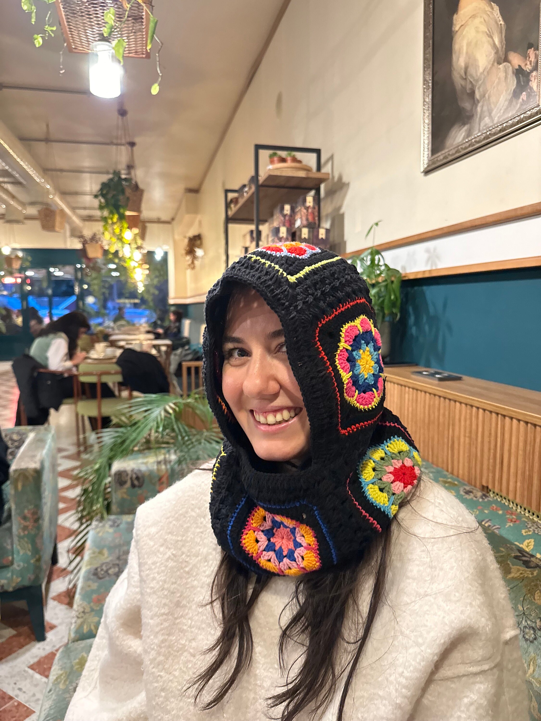 Colorful Knitted Balaclava, Granny Square Balaclava, Oversize Balaclava, Unisex Balaclava, Croche... — photo 3 of 10