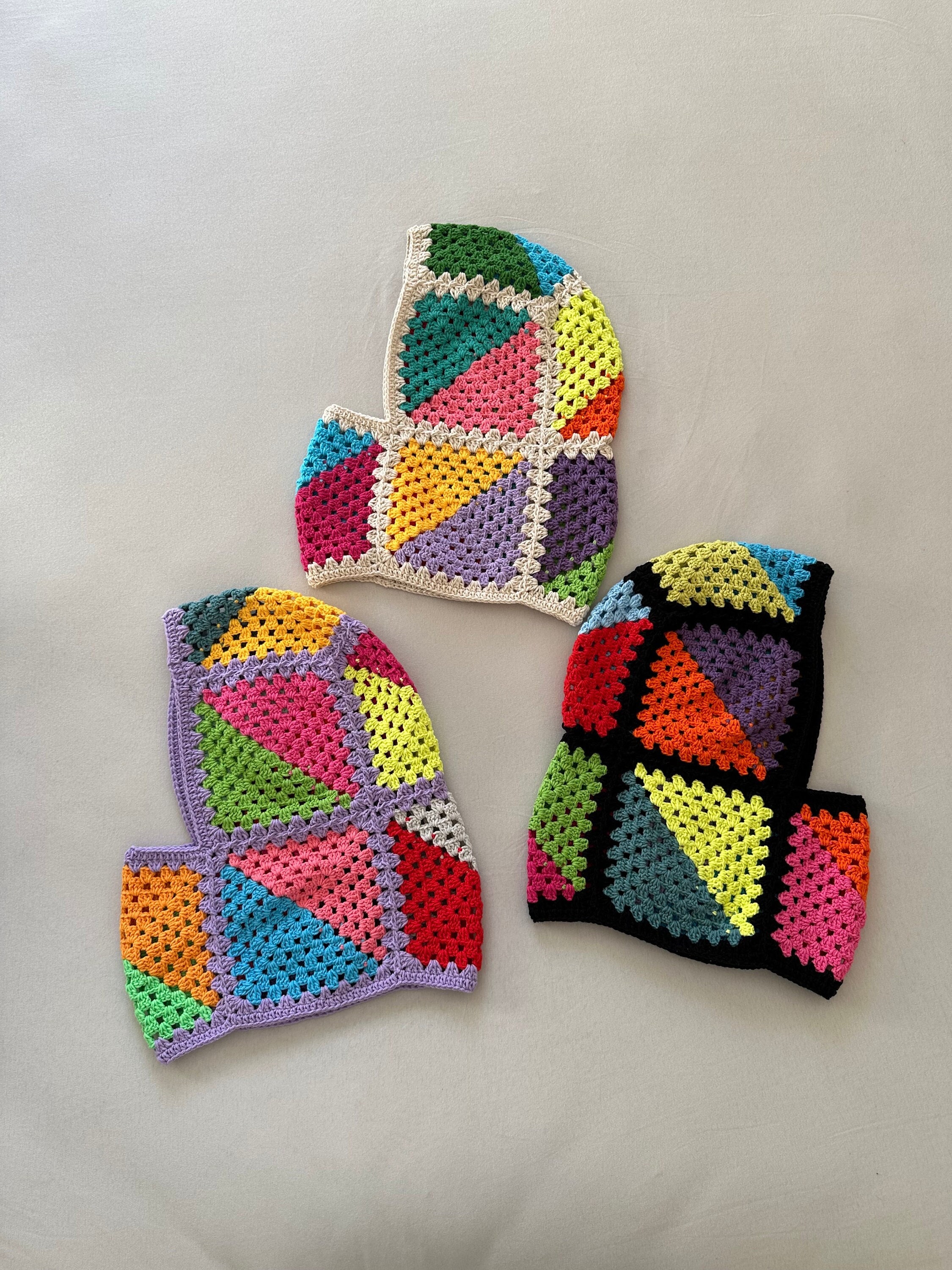 Colorful Winter Hat - Granny Square, Valentine Crochet, Balaclava Hood, Rainbow Knit, Unisex, Han... — photo 4 of 10