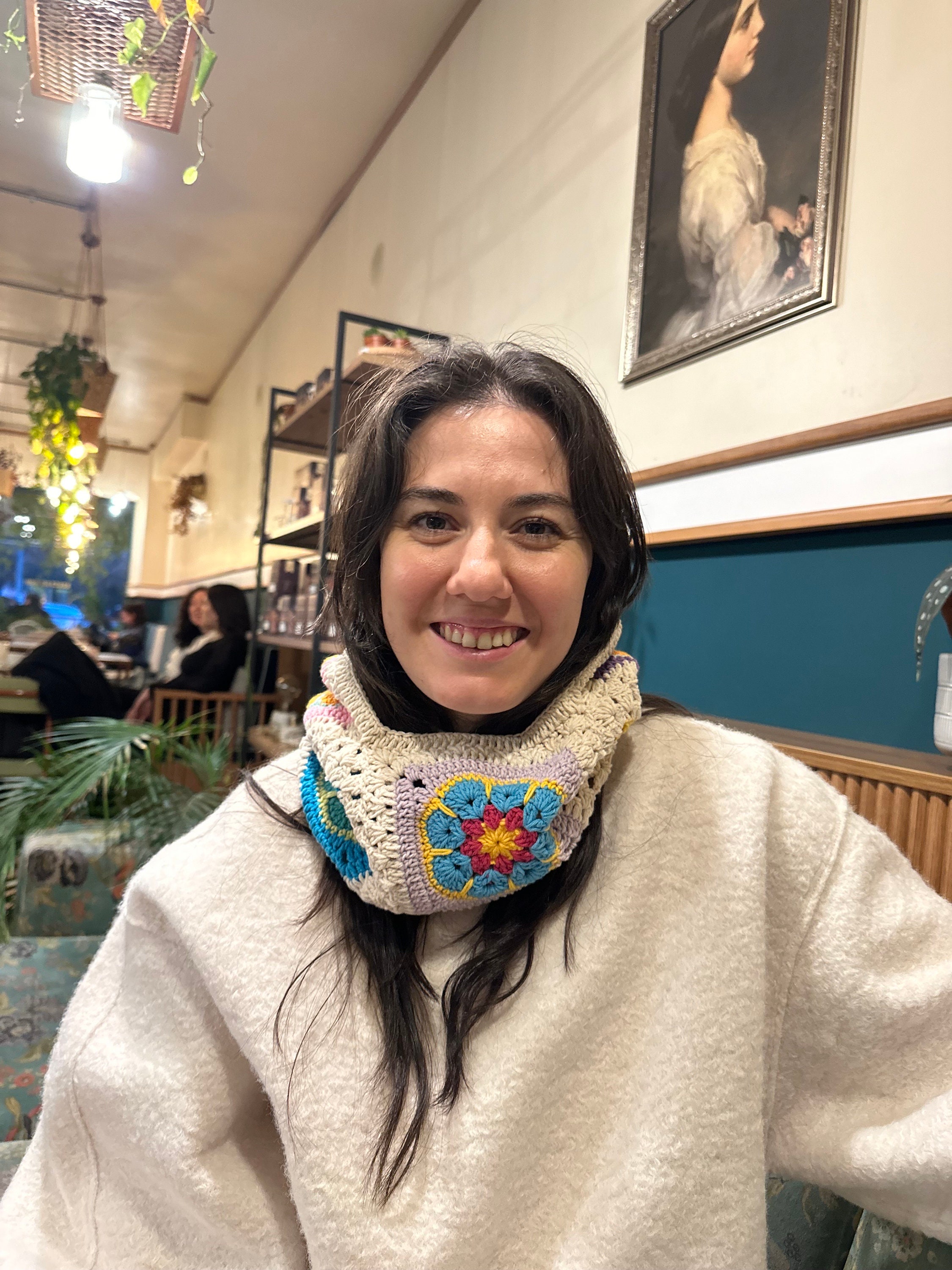 Cream Colored Floral Balaclava, Granny Square Balaclava, Stylish Balaclava, Balaclava Hat, Croche... — photo 4 of 10