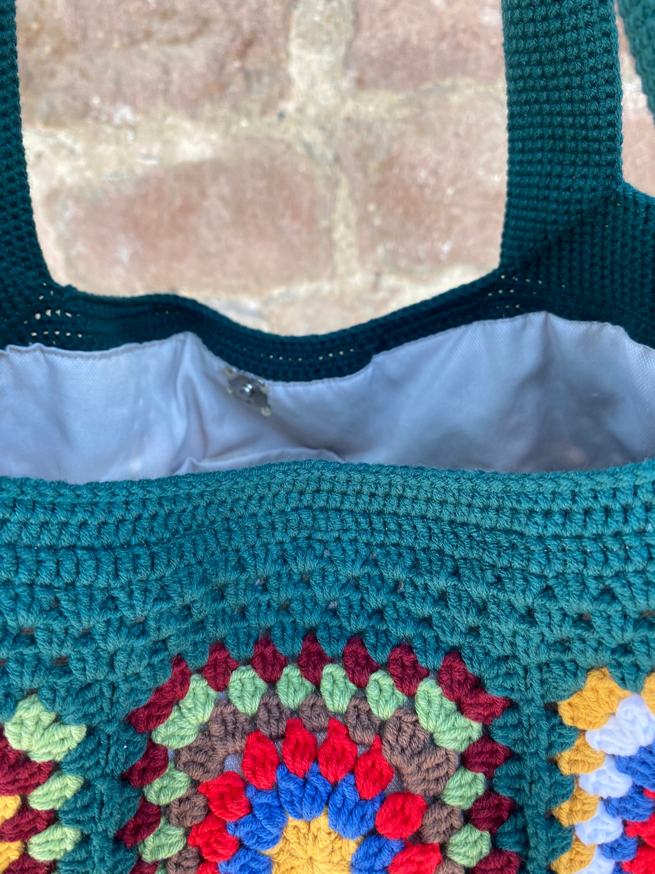 Crochet Bag, Granny Square Bag, Afghan Bag, Hobo Bag, Hippie Bag, Crochet Tote Bag, Retro Bag, Vi... — photo 2 of 13