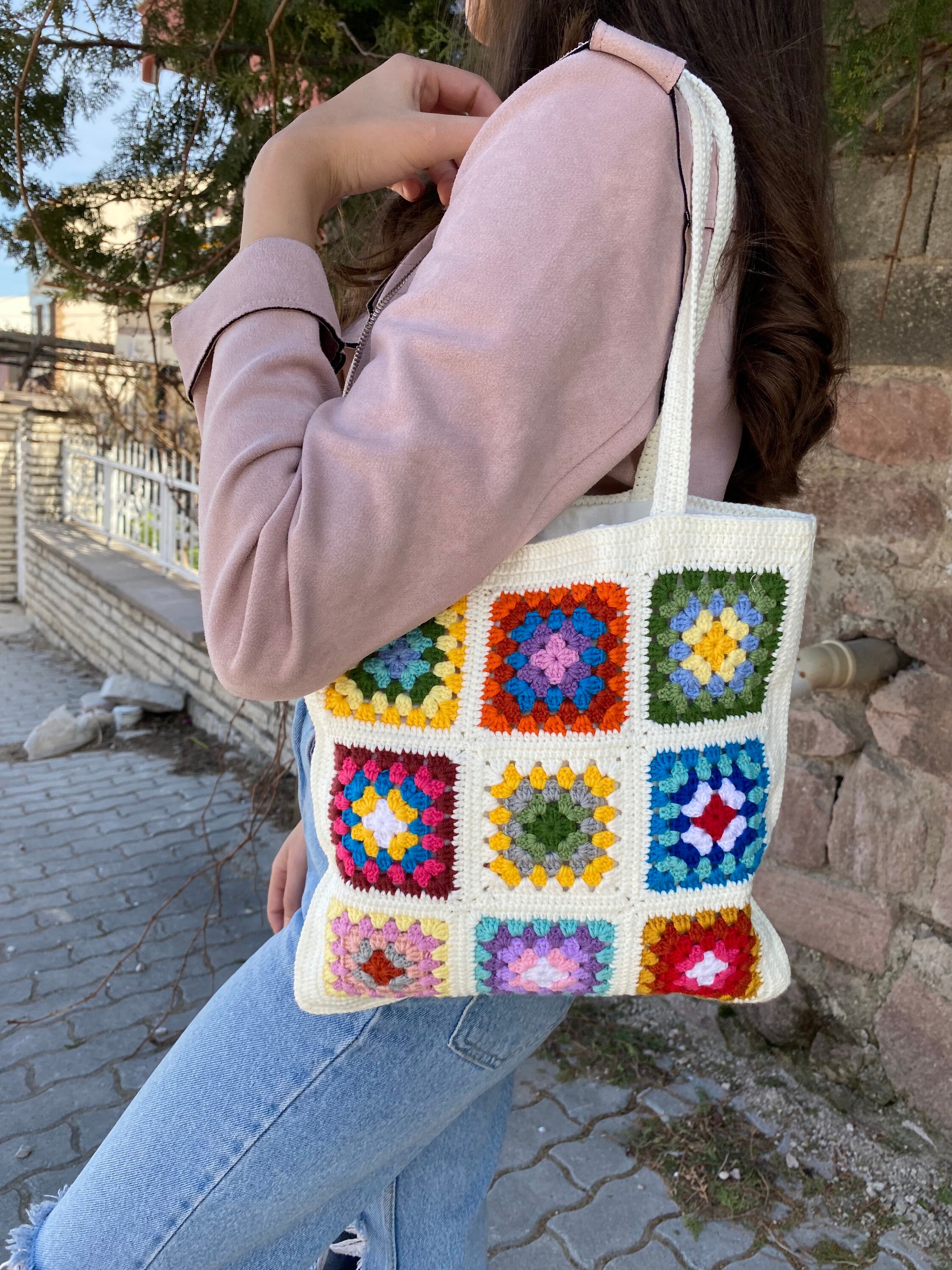 Crochet Bag, Granny Square Bag, Crochet Tote Bag, Summer Bag, Boho Bag, Hippie Bag, Granny Square... — photo 2 of 13