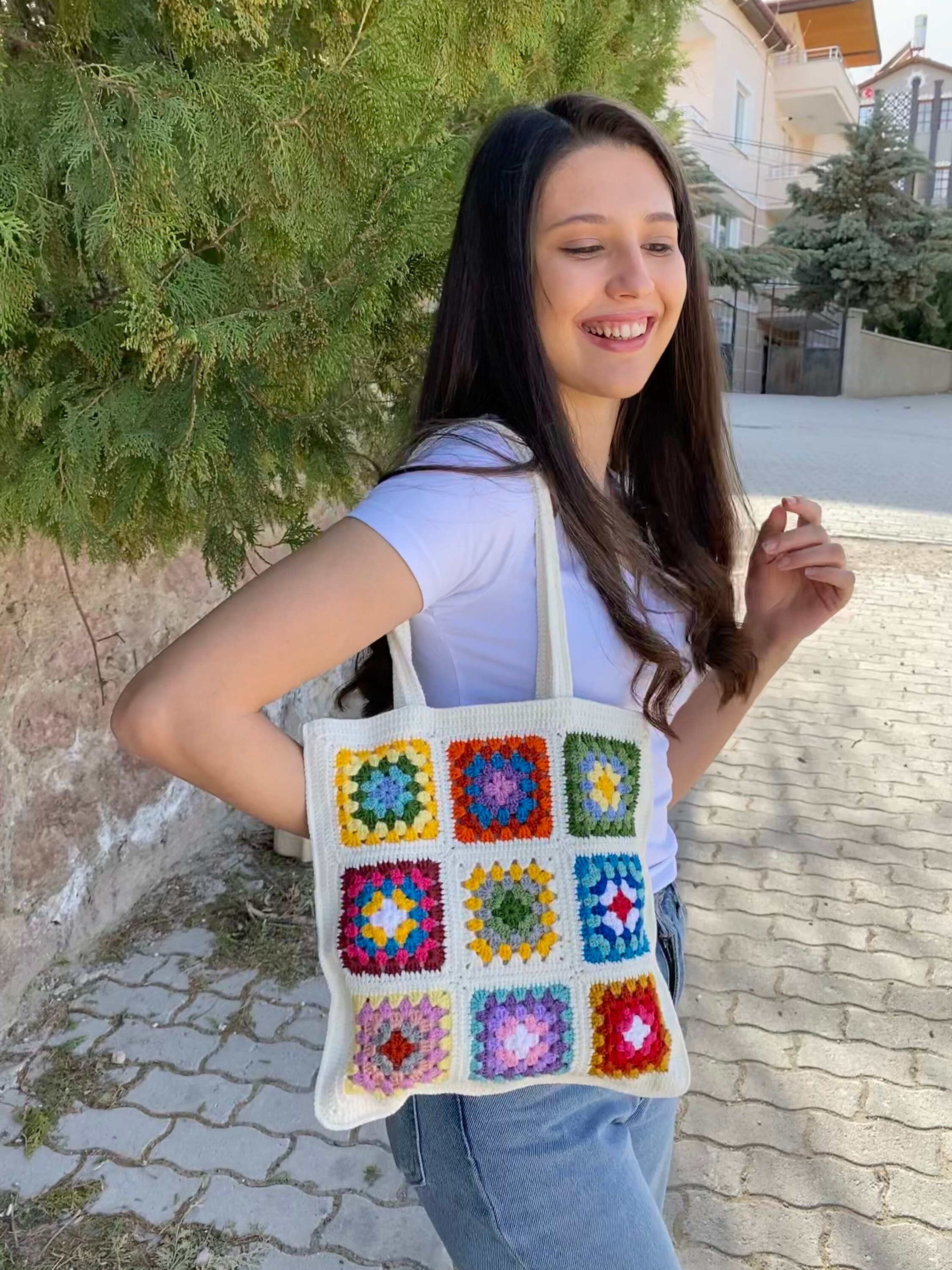 Crochet Bag, Granny Square Bag, Crochet Tote Bag, Summer Bag, Boho Bag, Hippie Bag, Granny Square... — photo 5 of 13