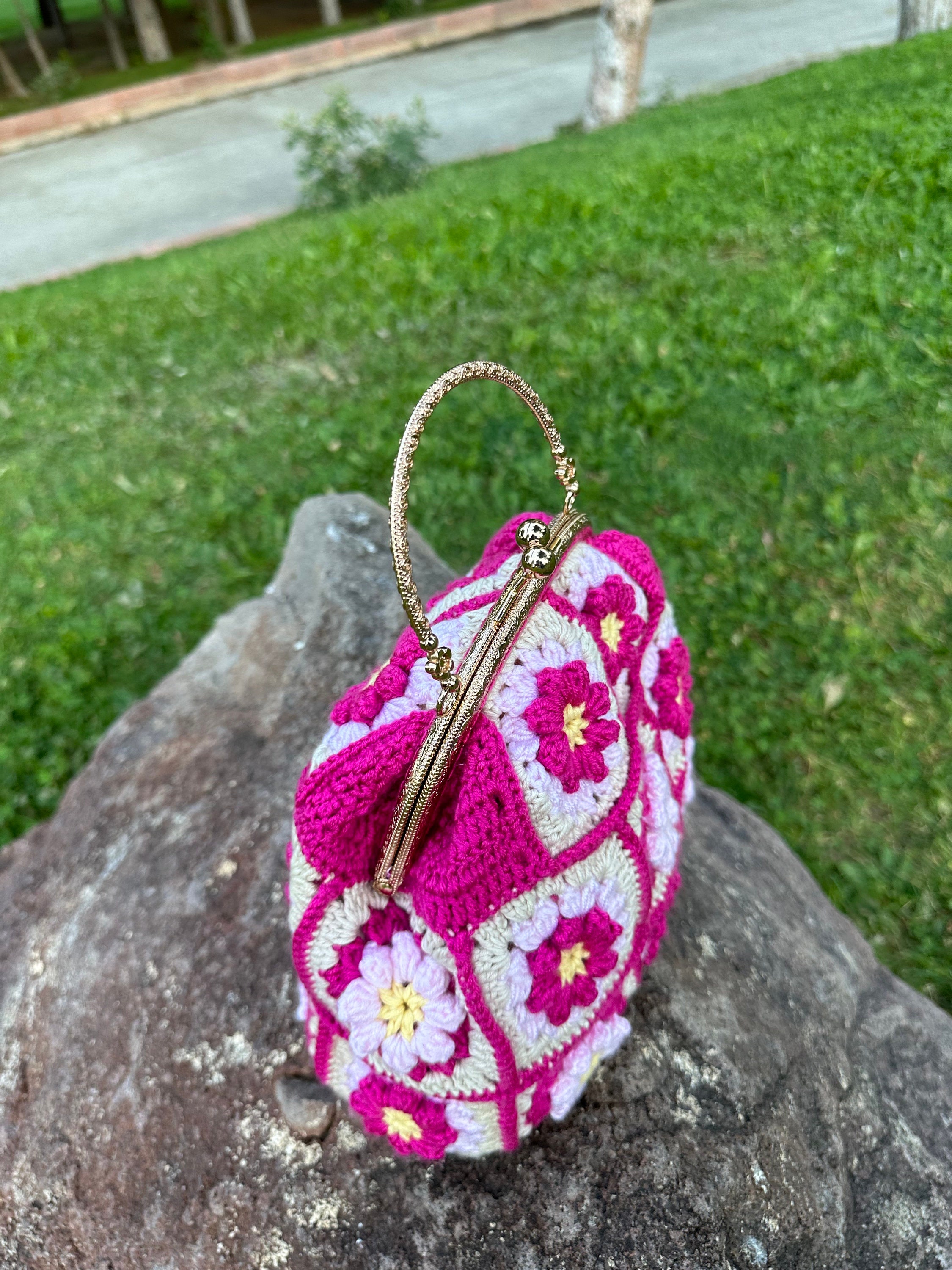 Crochet Clutch Luxury Handmade Bag - Woolen Knitted, Summer Party Purse, Colorful Dumpling Bag, T... — photo 4 of 10