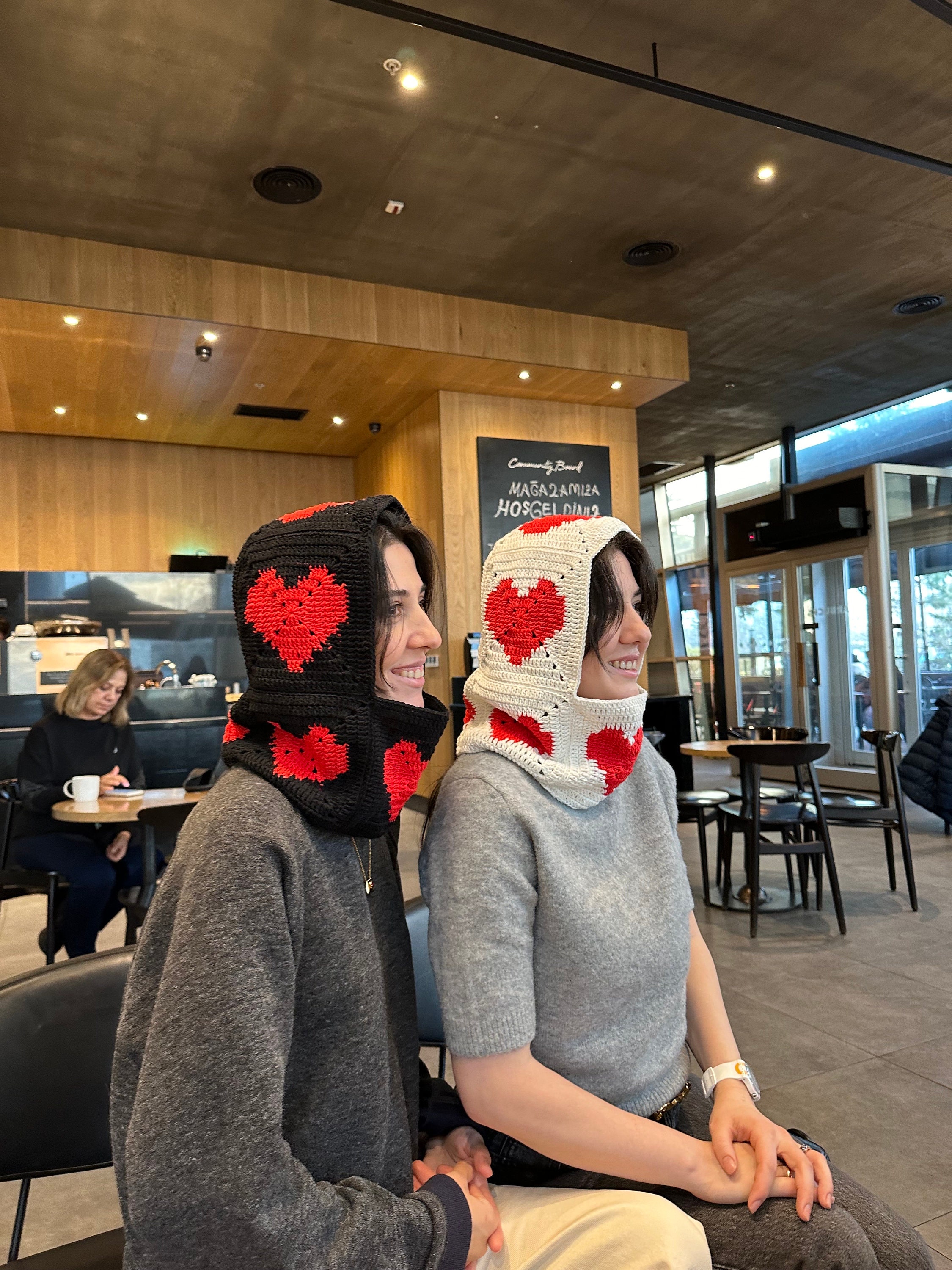 Crochet Heart Balaclava, Love Balaclava, Granny Square Hat, Unisex Balaclava, Valentine Crochetin... — photo 5 of 10