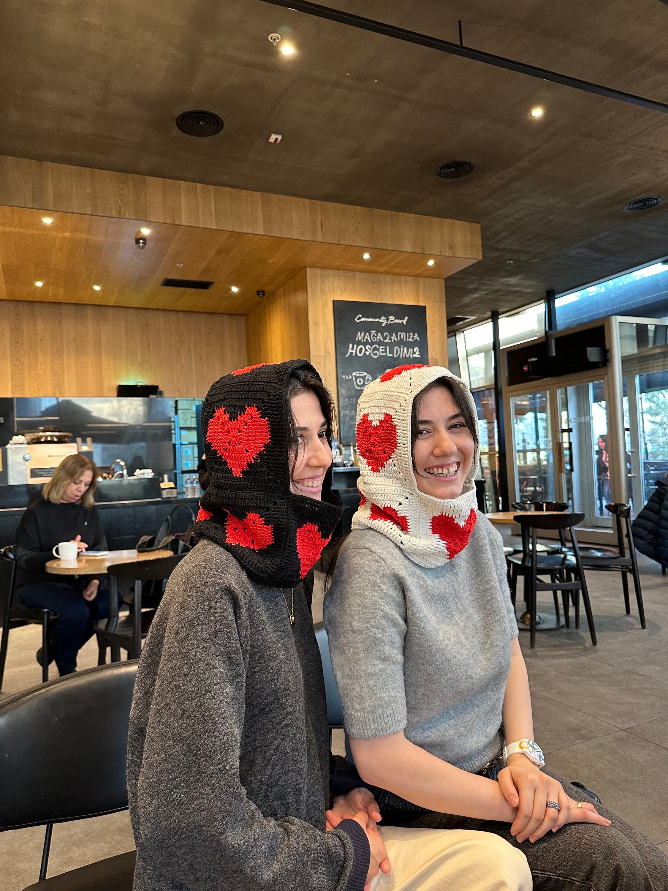 Crochet Heart Balaclava, Love Balaclava, Granny Square Hat, Unisex Balaclava, Valentine Crocheting Gift, Woman Balaclava, Knit Balaclava