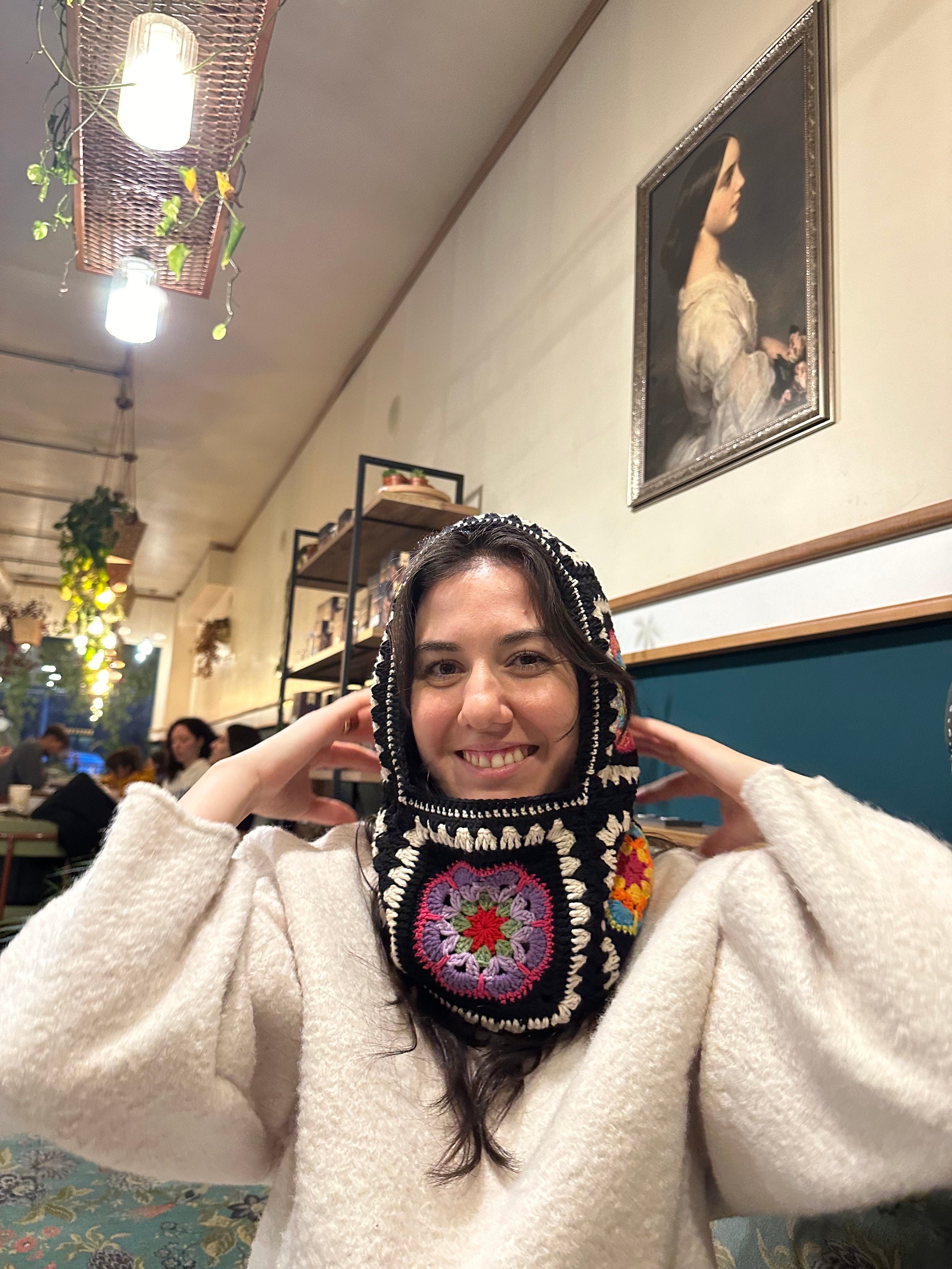 Crochet Knit Balaclava, Unique Handmade Hat, Granny Square Balaclava, Knitted Ski Mask, Granny Sq... — photo 6 of 10