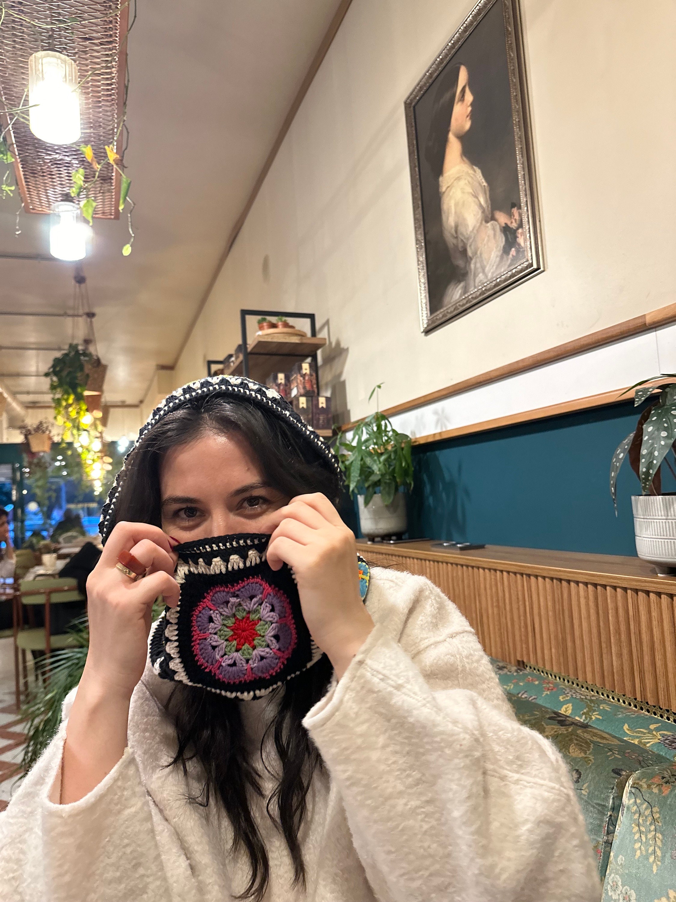 Crochet Knit Balaclava, Unique Handmade Hat, Granny Square Balaclava, Knitted Ski Mask, Granny Sq... — photo 3 of 10