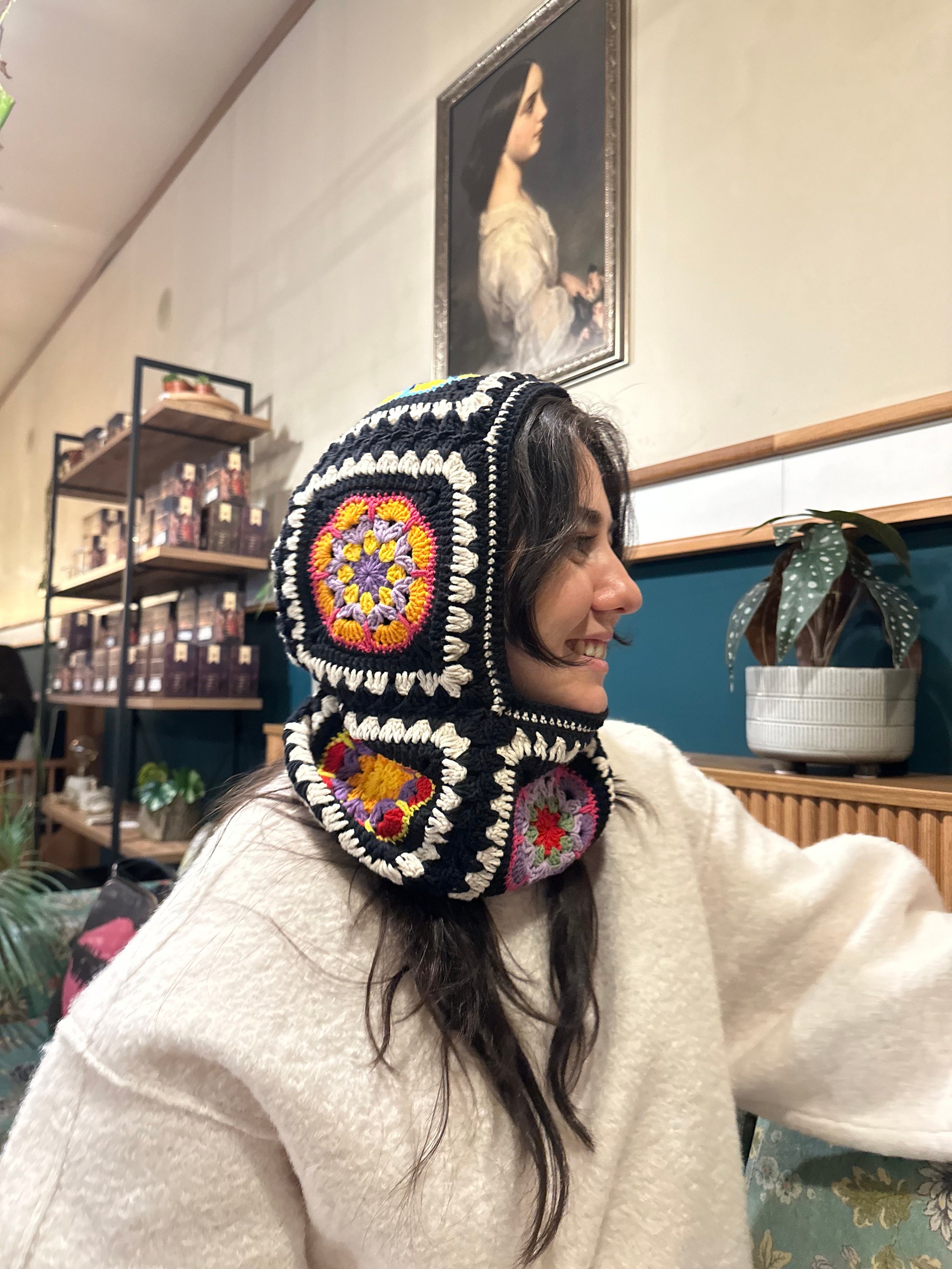 Crochet Knit Balaclava, Unique Handmade Hat, Granny Square Balaclava, Knitted Ski Mask, Granny Sq... — photo 7 of 10