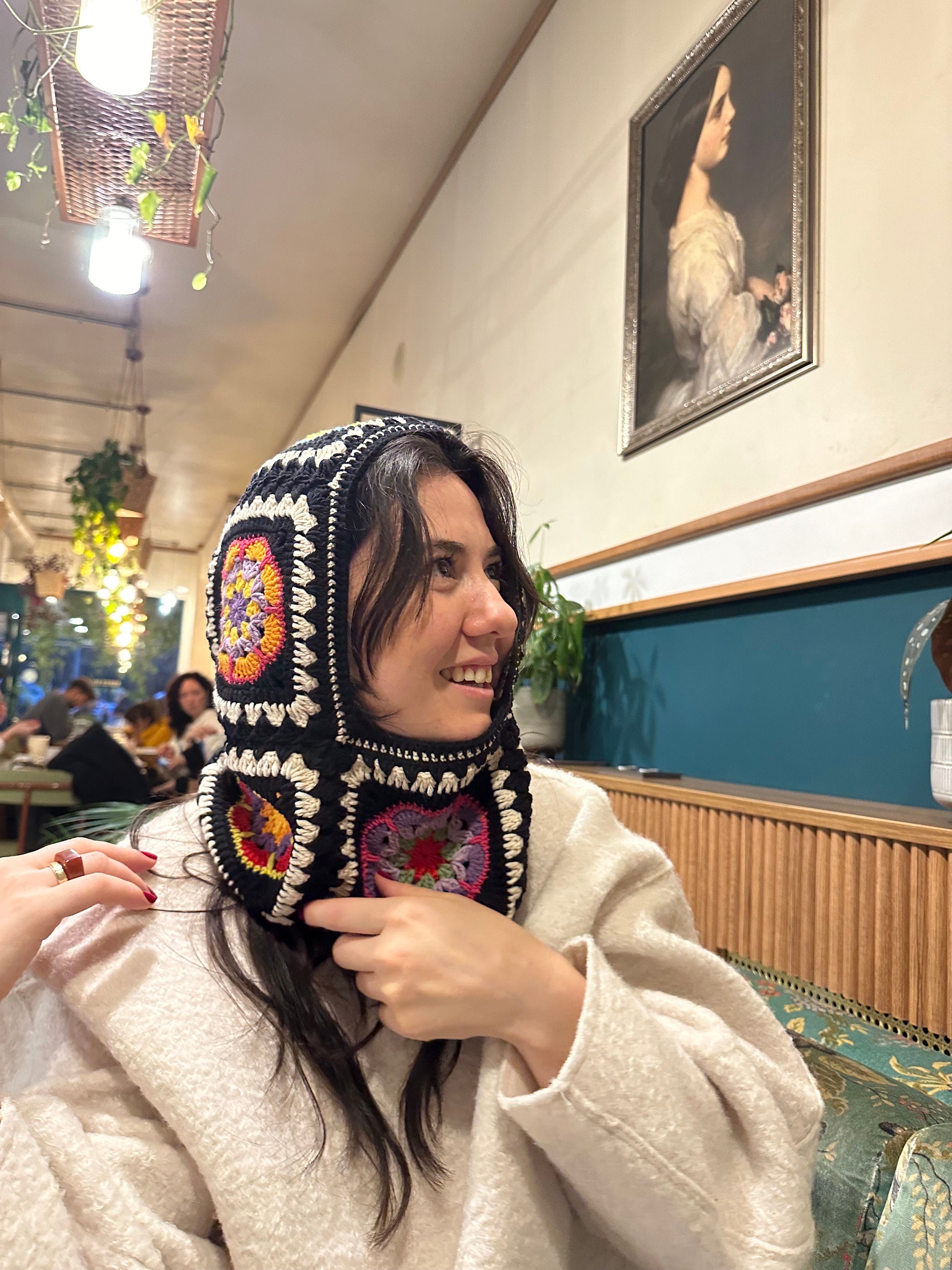 Crochet Knit Balaclava, Unique Handmade Hat, Granny Square Balaclava, Knitted Ski Mask, Granny Sq... — photo 2 of 10