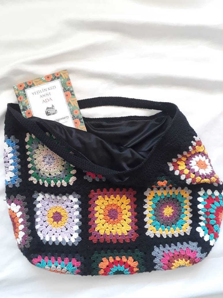 Crochet Tote Bag XXL Size, Extra Large Tote Bag, Afghan Crochet Bag, Granny Square Bag, Hobo Bag, Hippie Bag, Tote Bag, Shoulder Bag