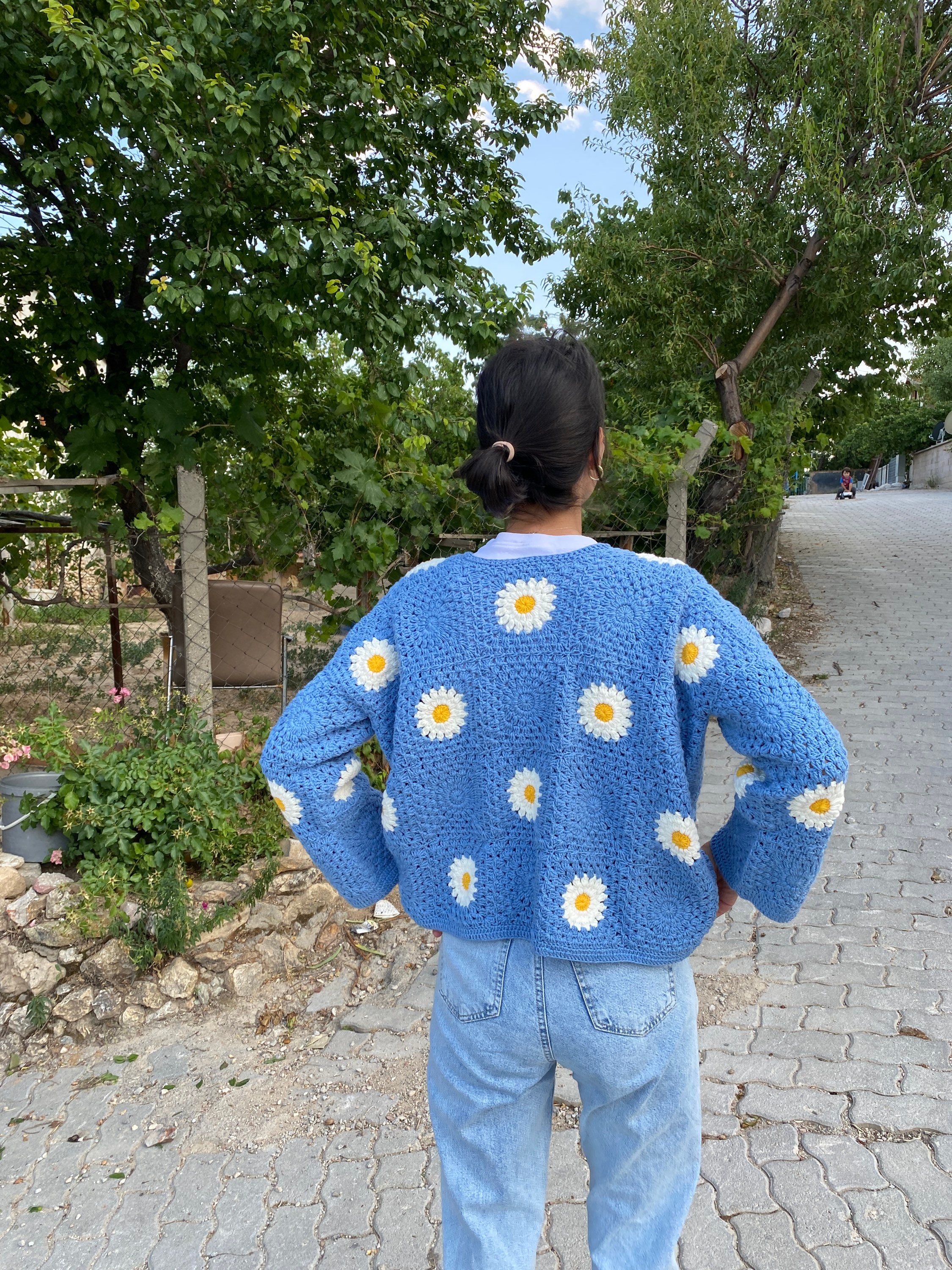 Daisy Cardigan, Granny Square Jacket, Afghan Crochet Cardigan, Granny Square Cardigan, Afghan Flo... — photo 4 of 10