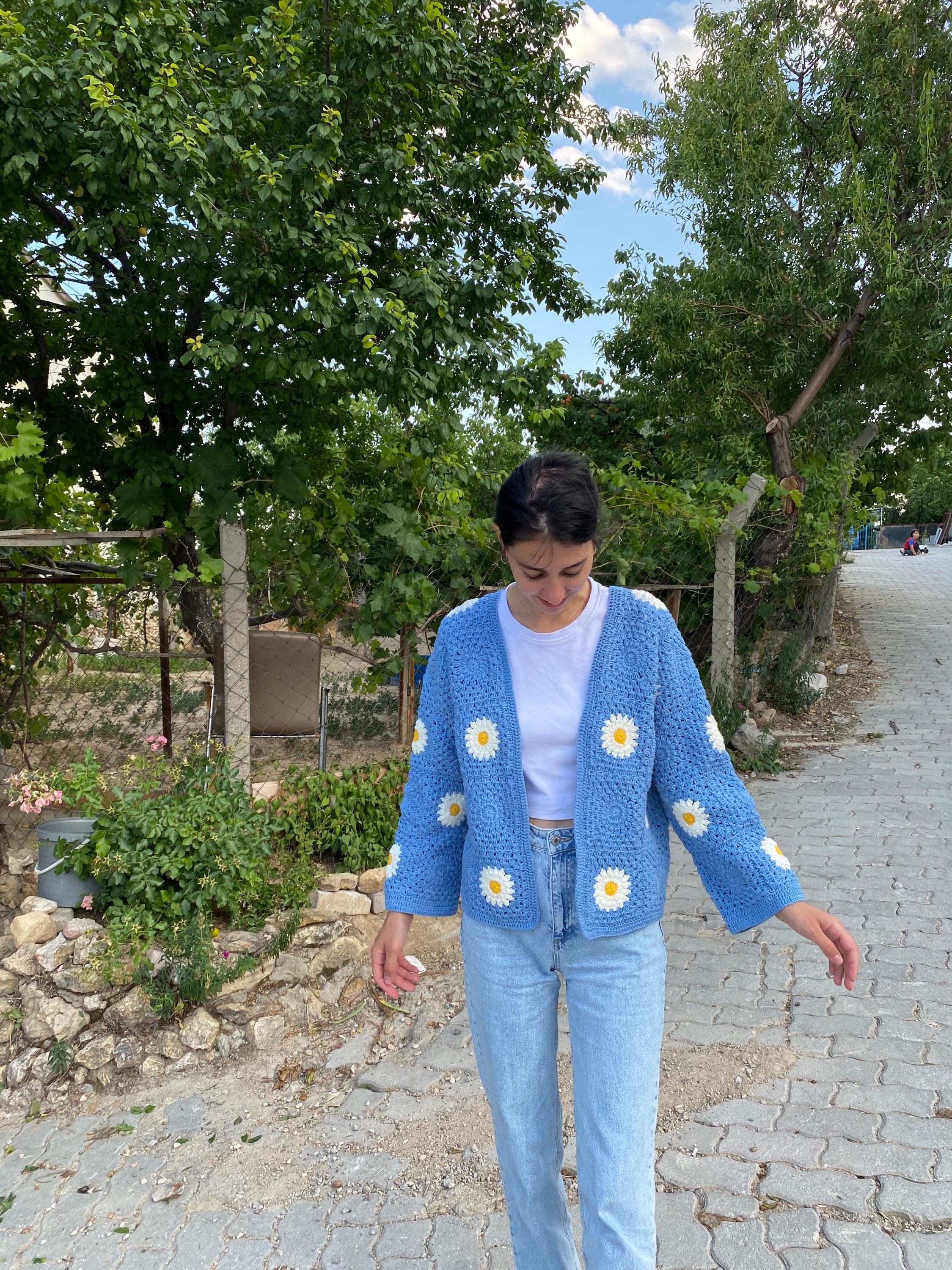 Daisy Cardigan, Granny Square Jacket, Afghan Crochet Cardigan, Granny Square Cardigan, Afghan Flo... — photo 2 of 10