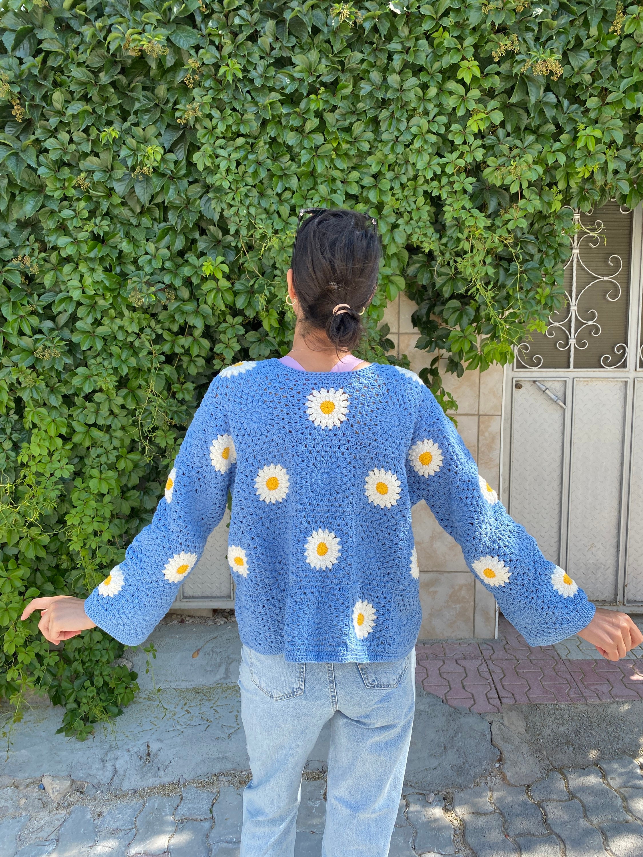 Daisy Cardigan, Granny Square Jacket, Afghan Crochet Cardigan, Granny Square Cardigan, Afghan Flo... — photo 3 of 10