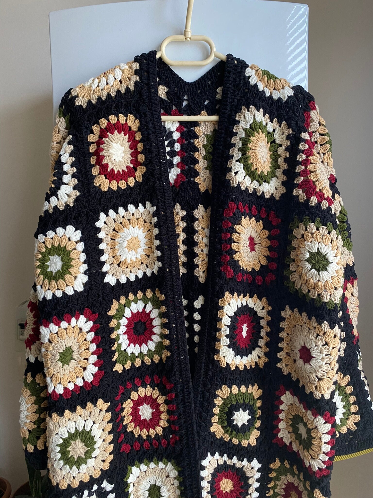 Granny Square Afghan Coat, Crochet Boho Cardigan, Crochet Sweater Womens, Patchwork Cardigan, Gra... — photo 2 of 10