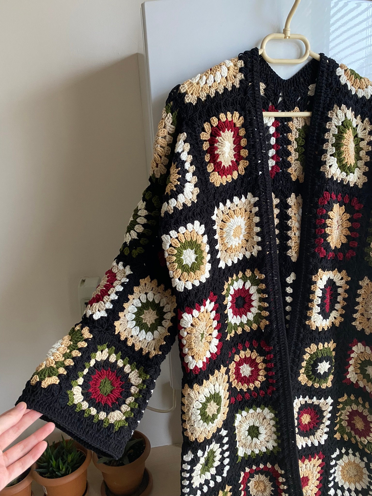 Granny Square Afghan Coat, Crochet Boho Cardigan, Crochet Sweater Womens, Patchwork Cardigan, Granny Square Cardigan, Granny Square Sweater