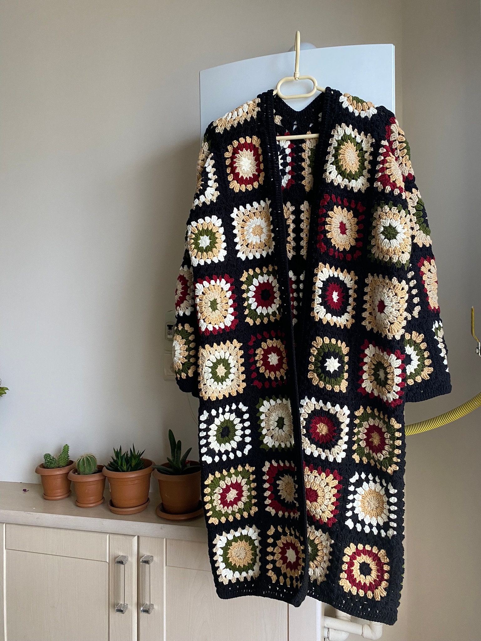 Granny Square Afghan Coat, Crochet Boho Cardigan, Crochet Sweater Womens, Patchwork Cardigan, Gra... — photo 5 of 10