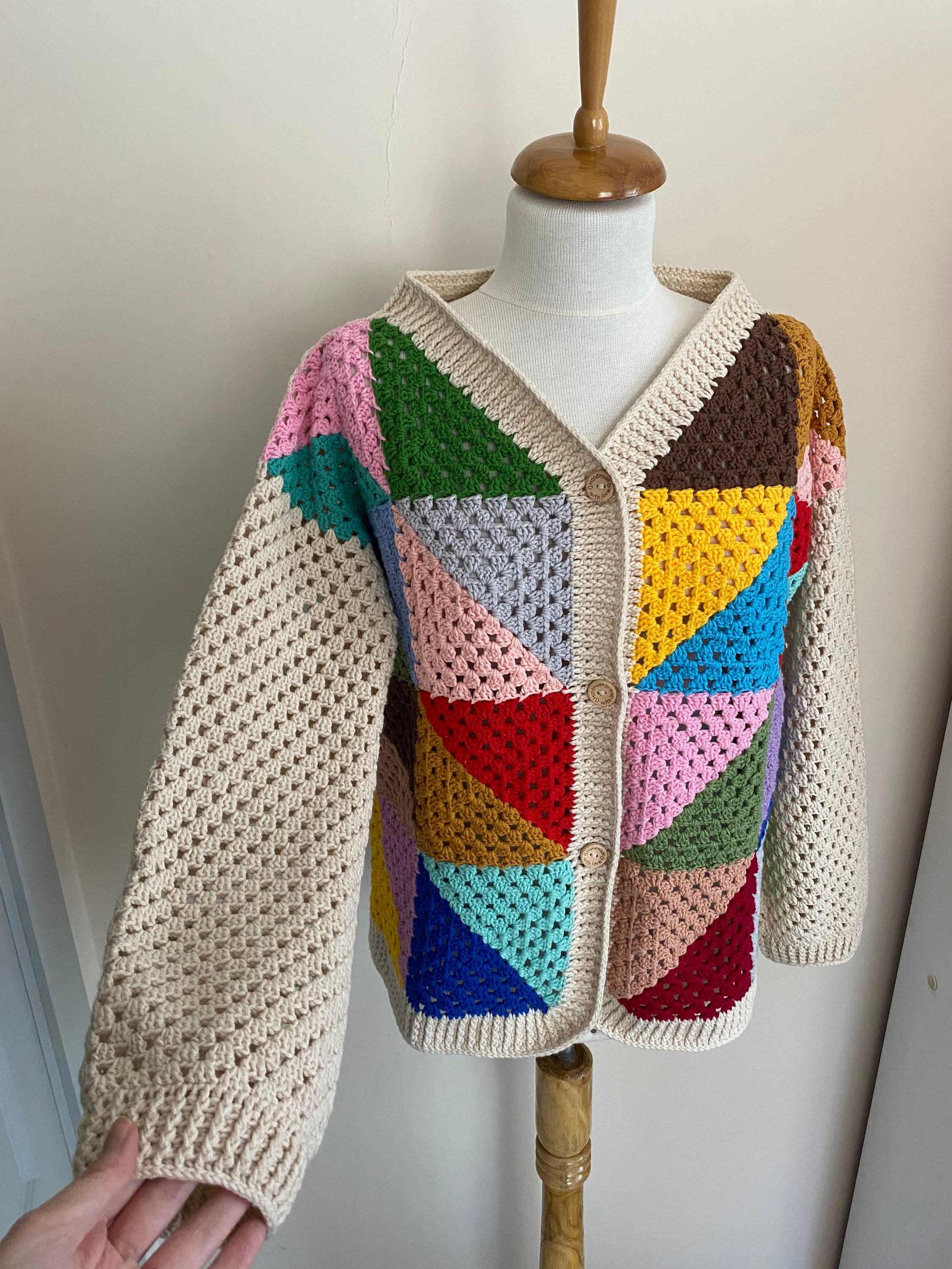 Granny Square Afghan Jacket, Crochet Vest, Granny Square Cardigan, Afghan Coat, Boho Style, Grann... — photo 2 of 10