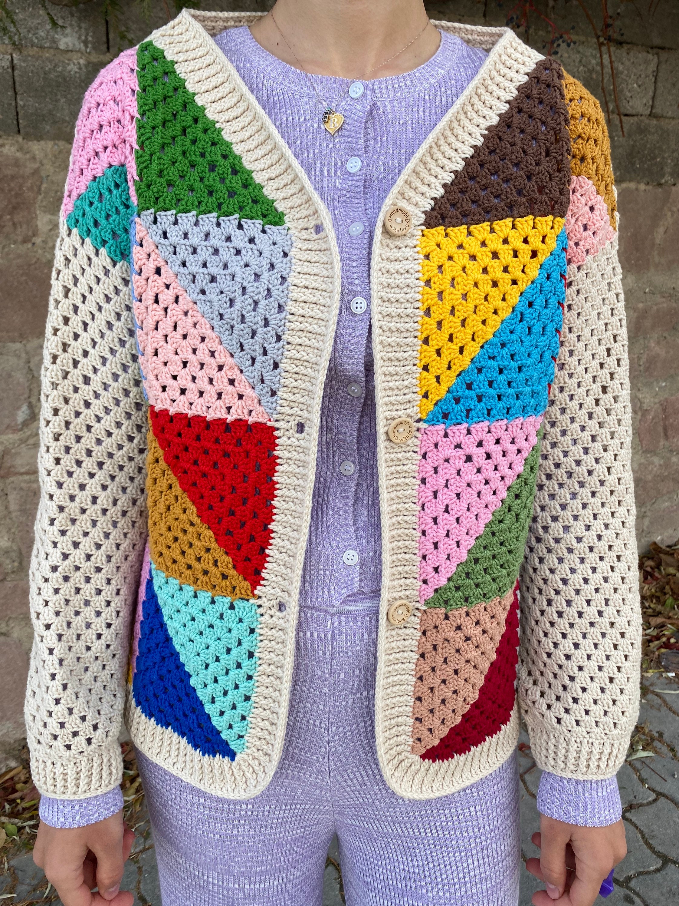 Granny Square Afghan Jacket, Crochet Vest, Granny Square Cardigan, Afghan Coat, Boho Style, Grann... — photo 4 of 10