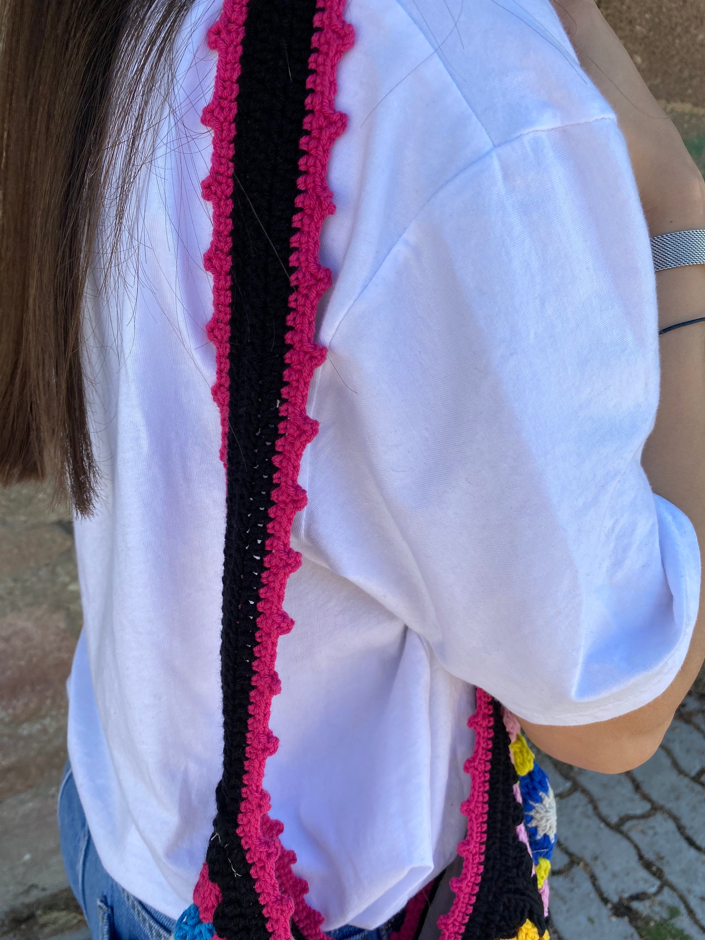 Granny Square Bag, Boho Crossbody Crochet Tote, Colorful Afghan Handmade Bohemian Summer Beach Ac... — photo 4 of 10