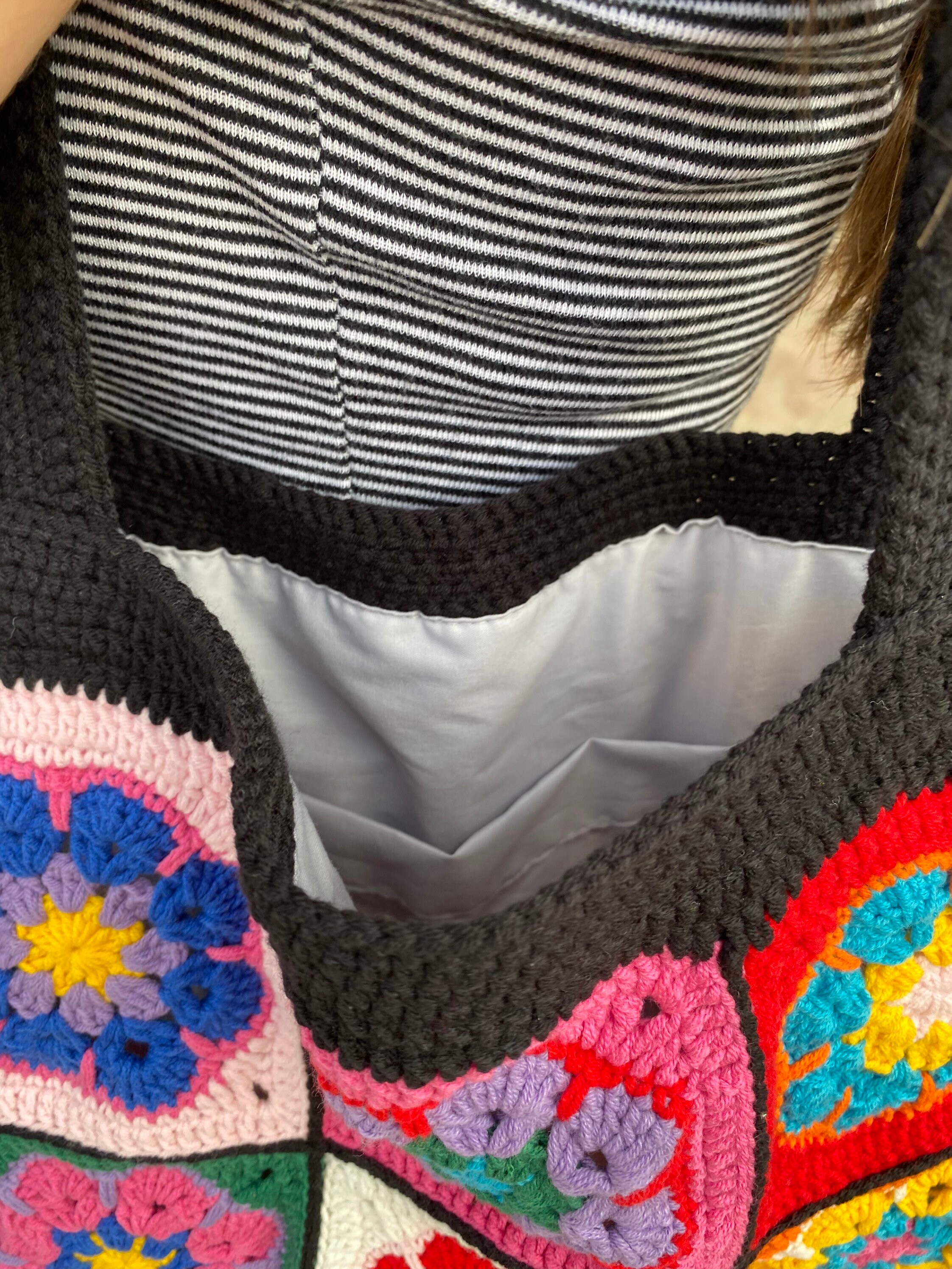 Granny Square Bag, Crochet Flower Bag, Granny Square Shoulder Bag, Crochet Afghan Bag, Summer Bag... — photo 4 of 10