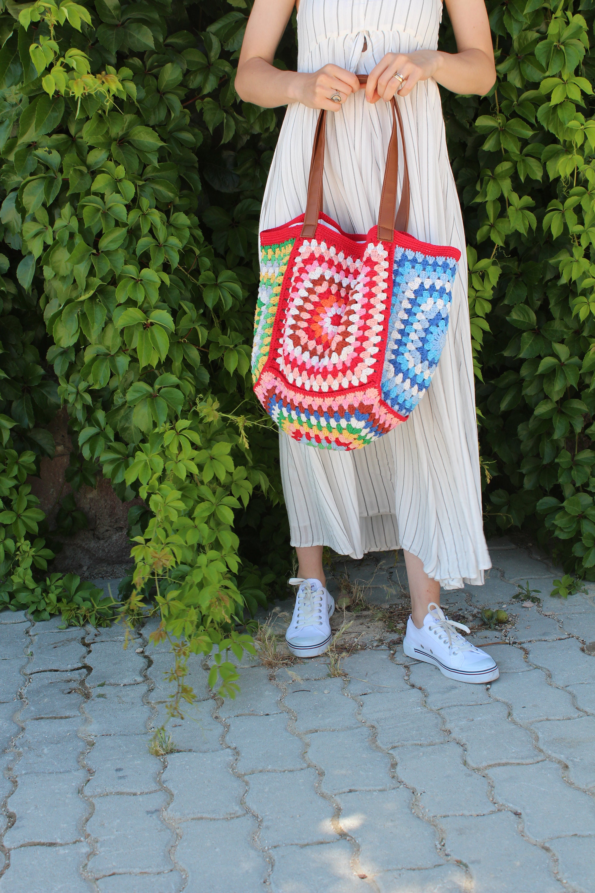 Granny Square Bag, Crochet Purse, Crochet tote Bag, Retro Style, Birthday Gift, Vintage Style, Gi... — photo 5 of 13