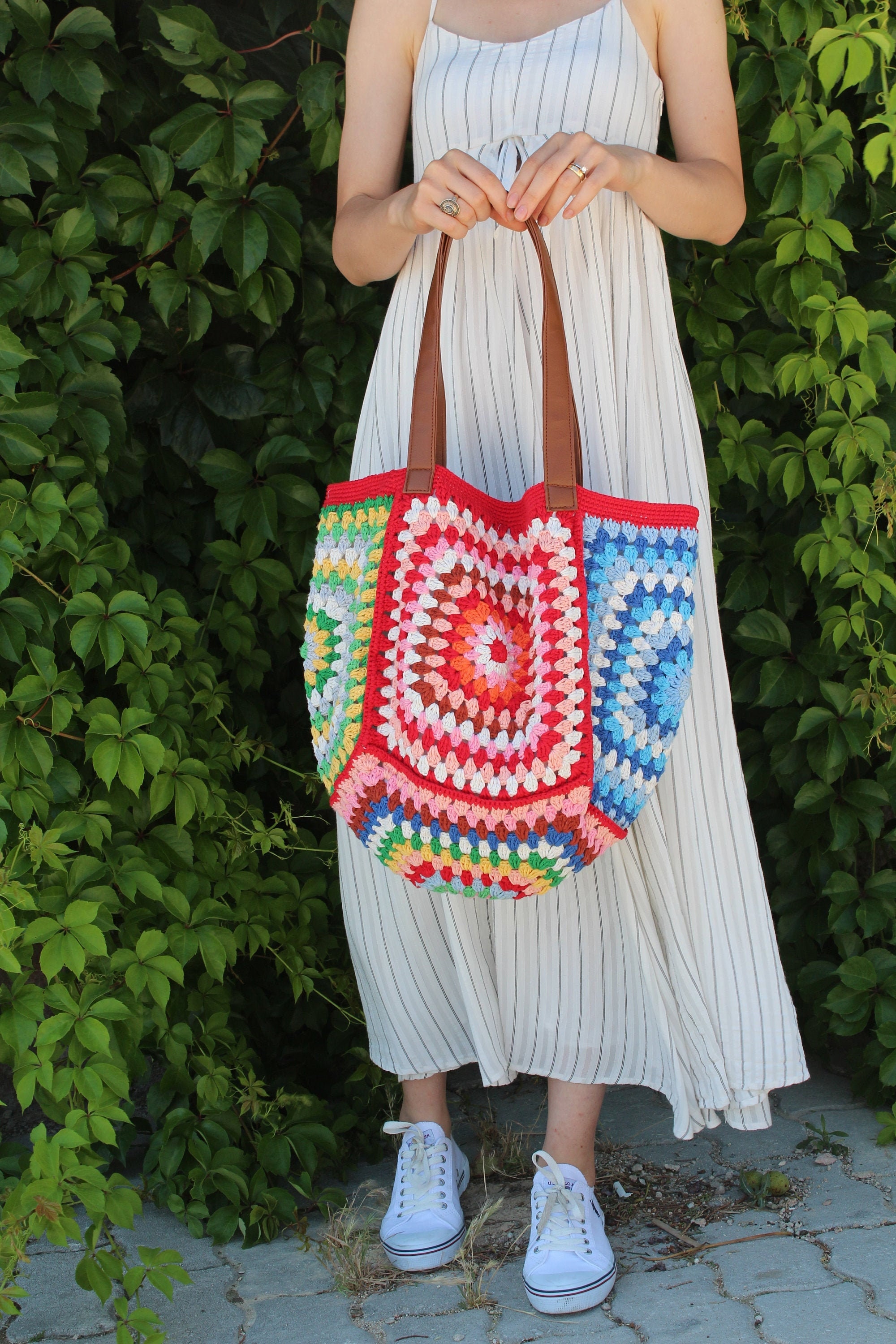 Granny Square Bag, Crochet Purse, Crochet Tote Bag, Retro Style, Vintage Style, Crochet Afghan Ba... — photo 2 of 13
