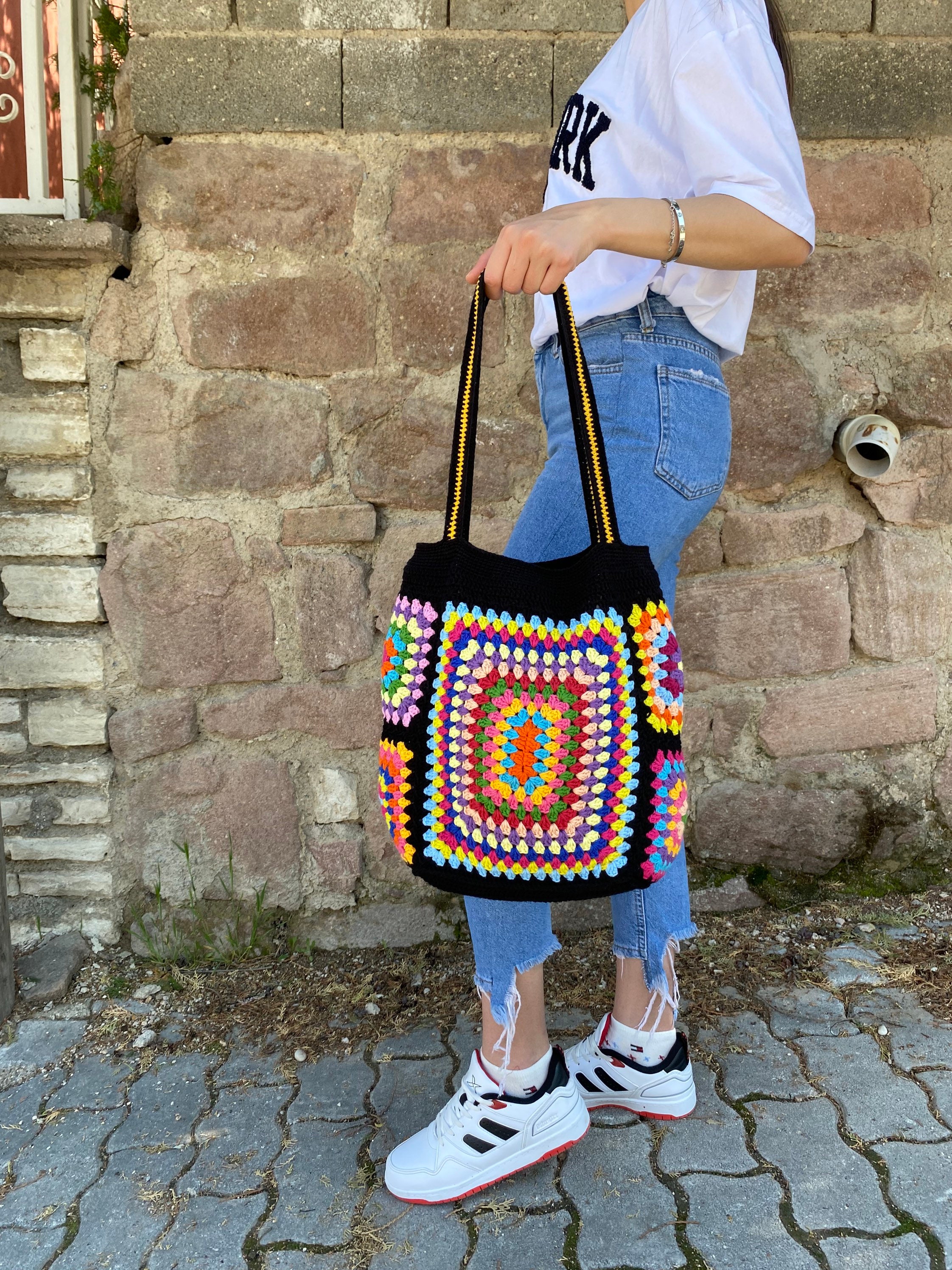 Granny Square Bag, Crochet Tote Bag, Beach Bag, Afghan Crochet Purse, Summer Bag, Boho Bag, Shoul... — photo 7 of 10