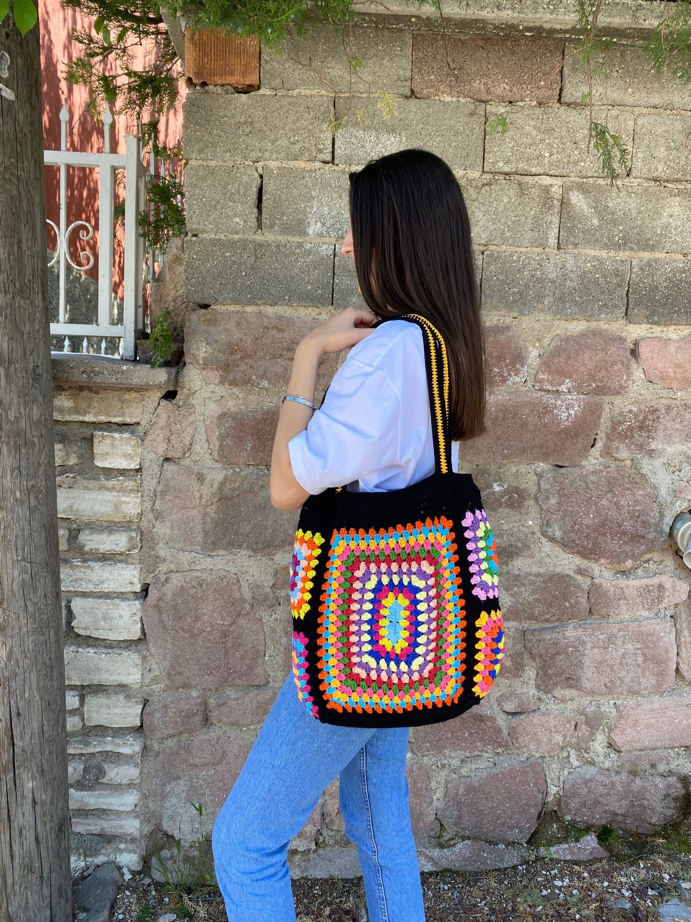 Granny Square Bag, Crochet Tote Bag, Beach Bag, Afghan Crochet Purse, Summer Bag, Boho Bag, Shoul... — photo 5 of 10