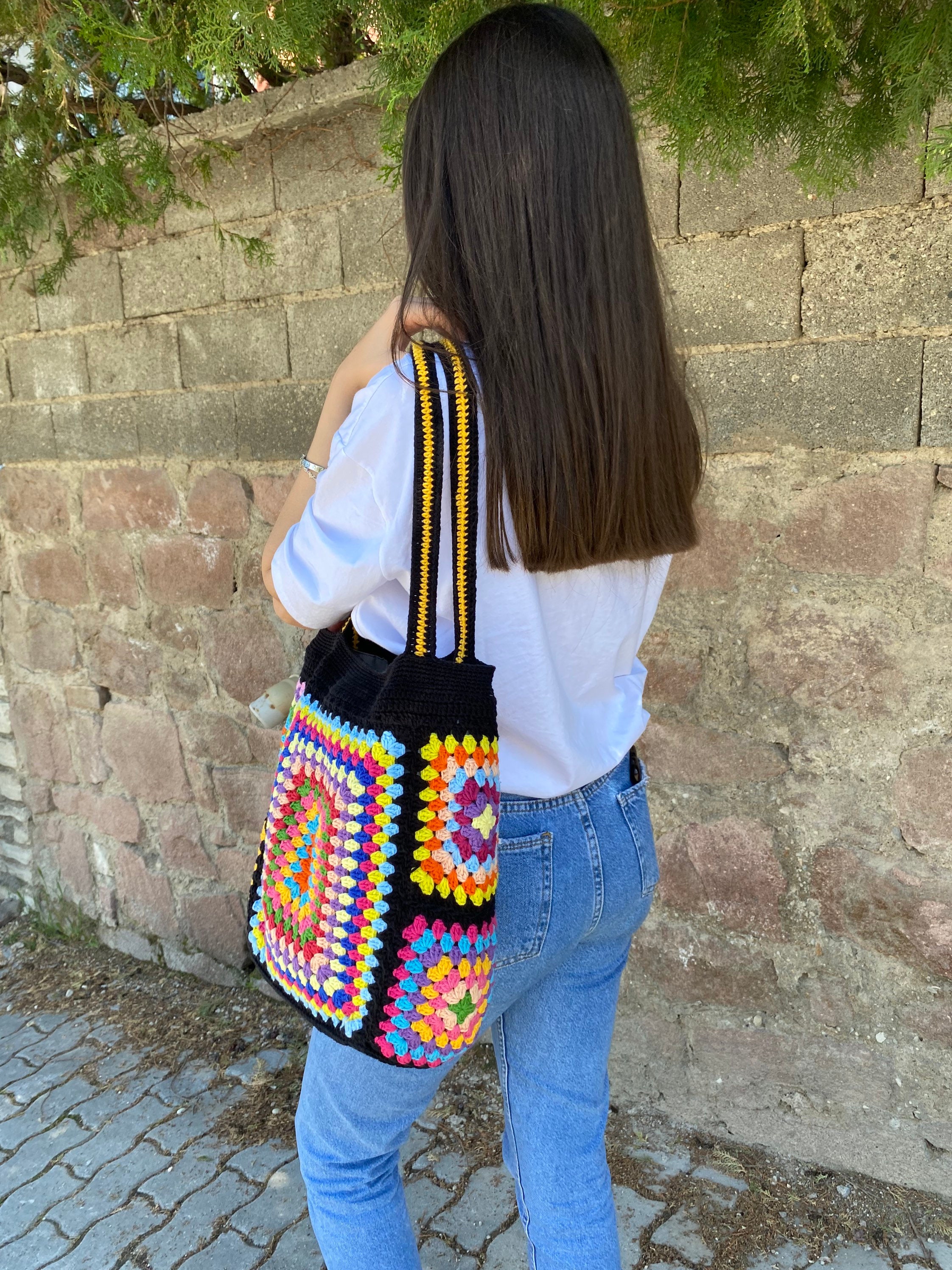 Granny Square Bag, Crochet Tote Bag, Beach Bag, Afghan Crochet Purse, Summer Bag, Boho Bag, Shoul... — photo 3 of 10
