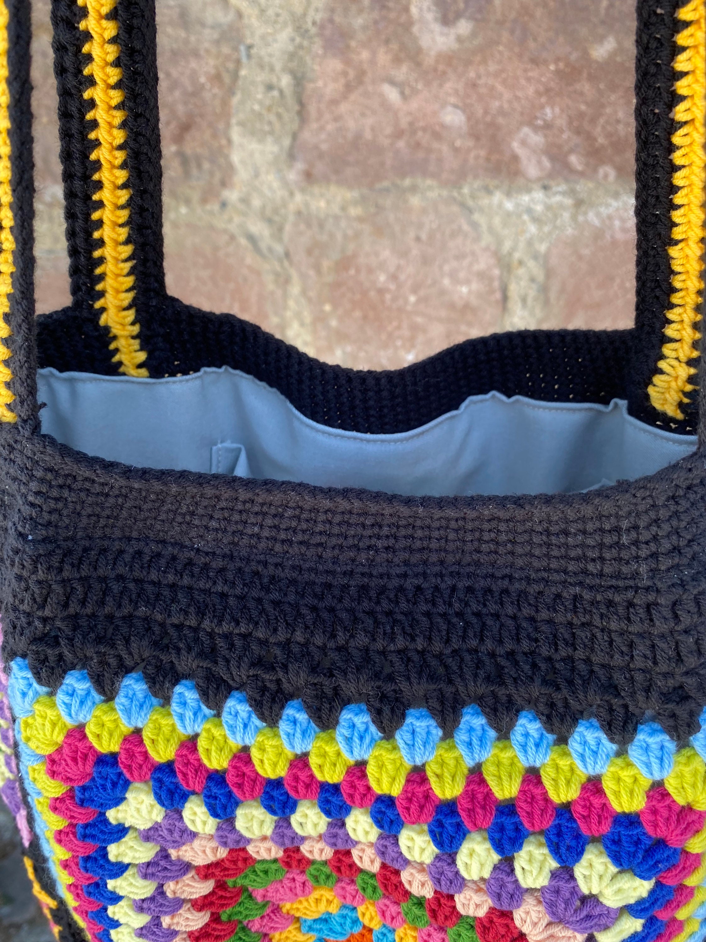 Granny Square Bag, Crochet Tote Bag, Beach Bag, Afghan Crochet Purse, Summer Bag, Boho Bag, Shoulder Bag, Crochet Bag, Bohemian Bag