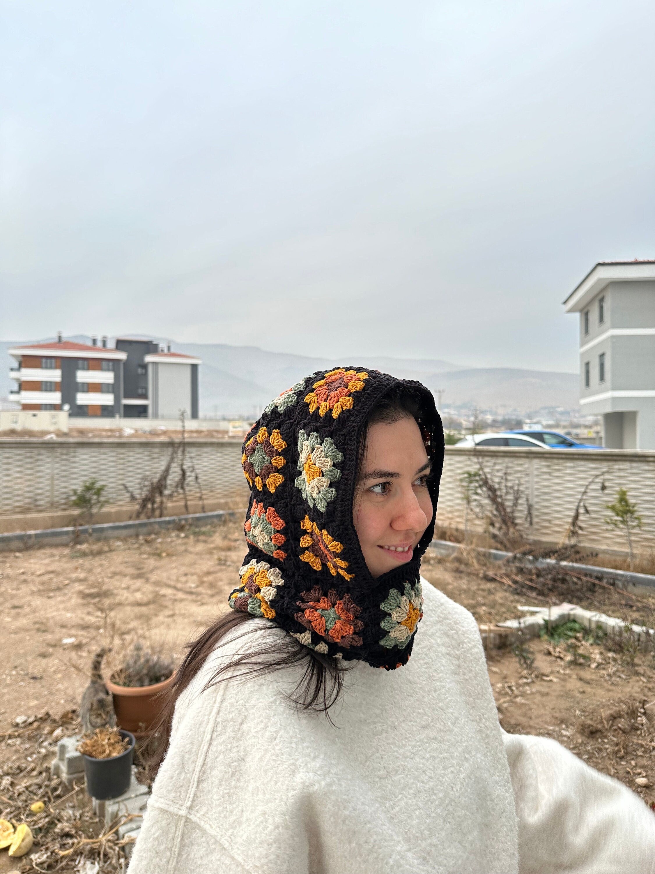 Granny Square Balaclava, Autumn Colored Balaclava, Crochet Balaclava, Handmade Granny Balaclava, ... — photo 2 of 10