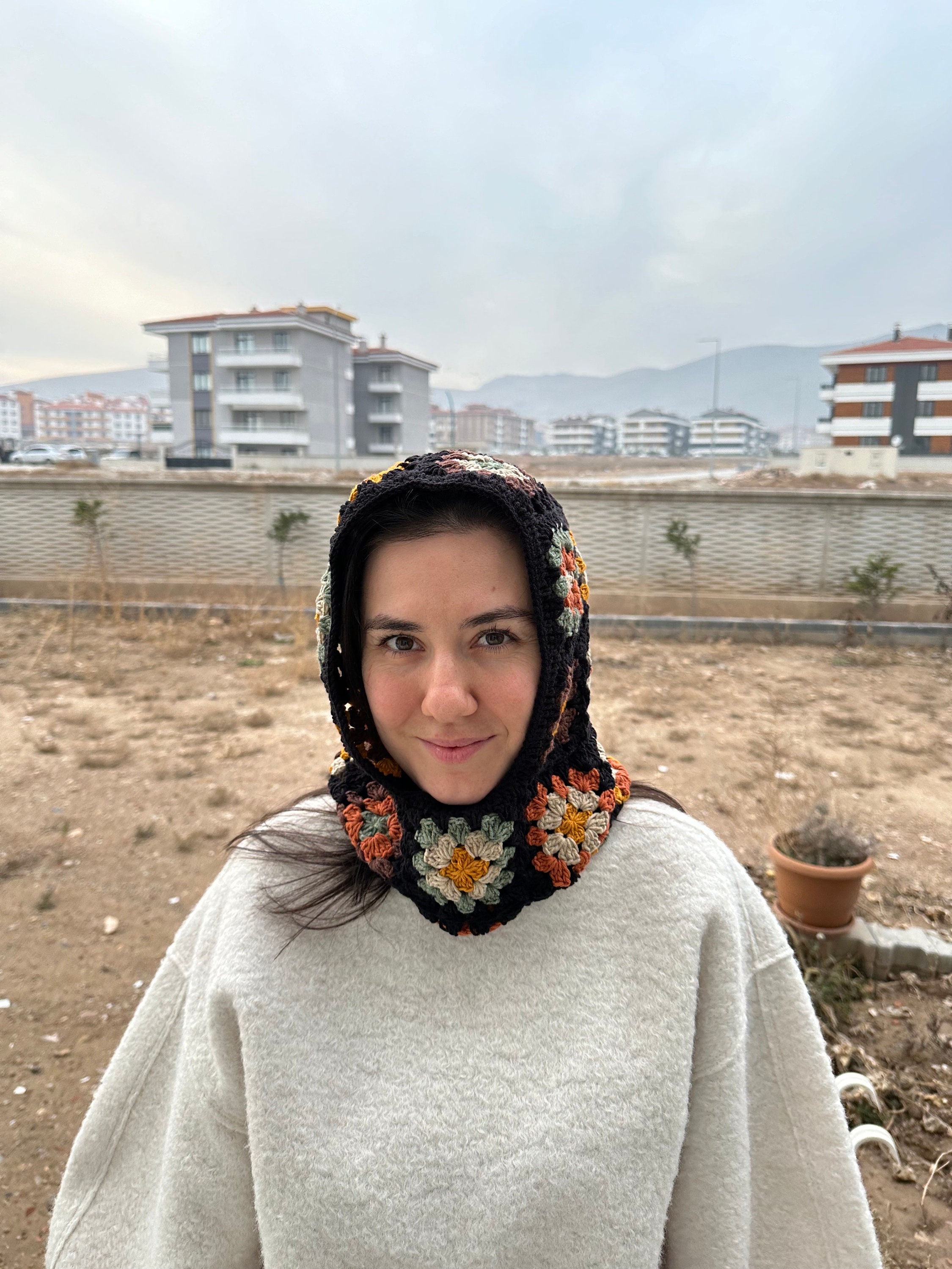 Granny Square Balaclava, Autumn Colored Balaclava, Crochet Balaclava, Handmade Granny Balaclava, ... — photo 3 of 10